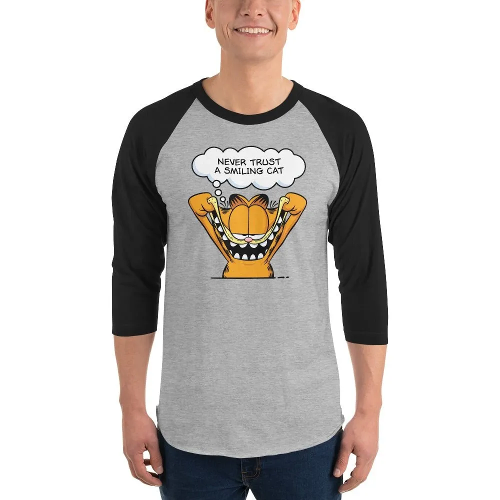 Garfield Smiling Cat Unisex 3/4 Sleeve Raglan Shirt