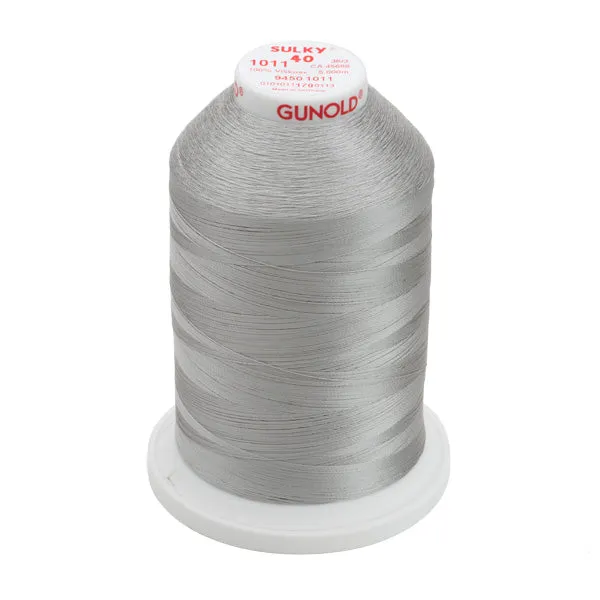 Gunold Rayon Embroidery Thread - Sulky 40 - 5000m - 1011 - Steel Gray