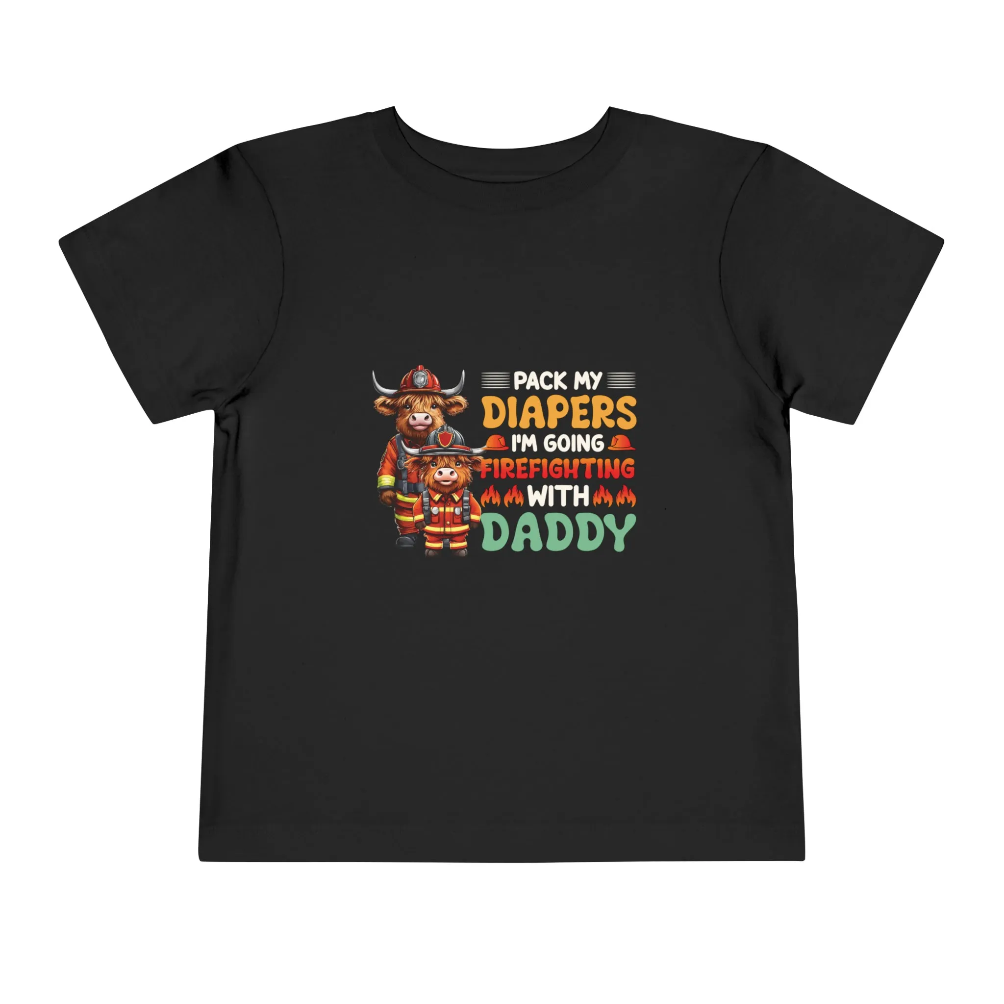 Highlander Firefighter Shirt, Pack my diapers, I am going firefighting with Daddy Shirt, Kids Shirt, Baby Shirt, Baby bodysuit