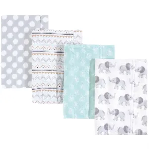 Hudson Baby Cotton Flannel Burp Cloths, Gray Elephant