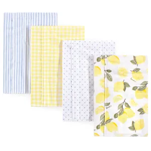 Hudson Baby Cotton Flannel Burp Cloths, Lemons