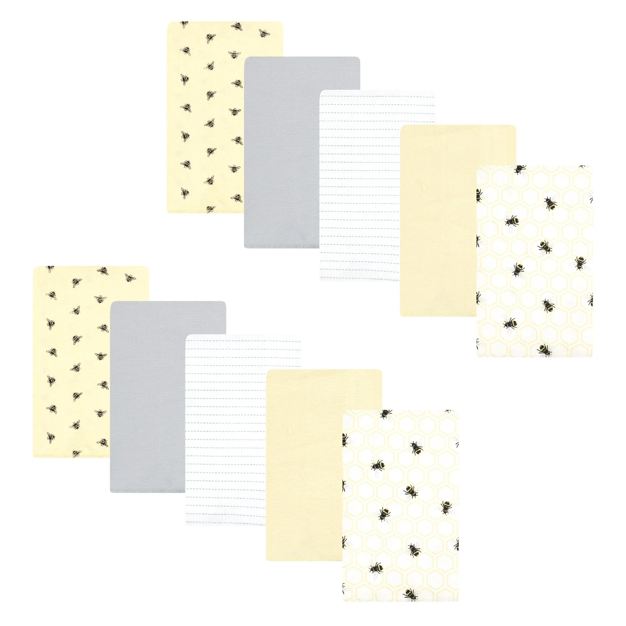 Hudson Baby Flannel Burp Cloth 10pk, Honey Bee