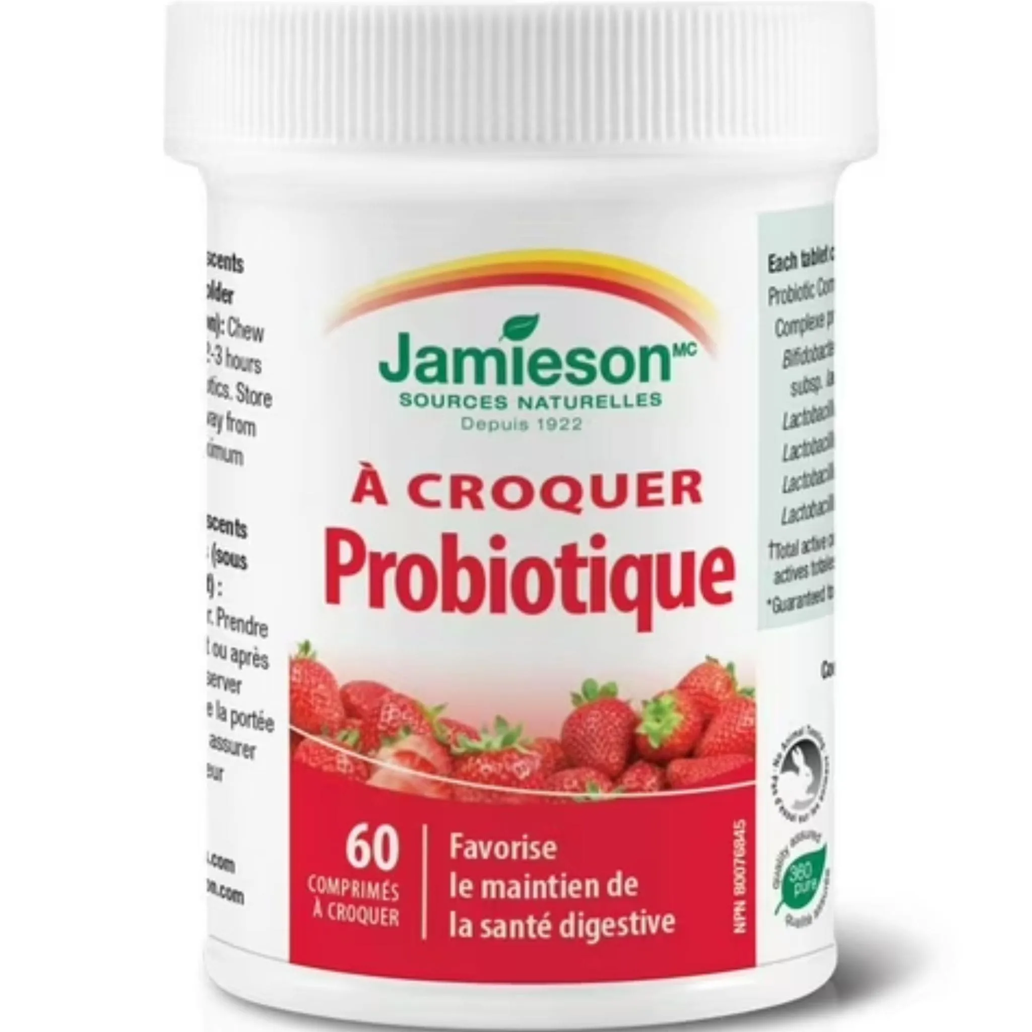 Jamieson Chewable Probiotic, Strawberry Yogurt, 60 Chewable Tablets