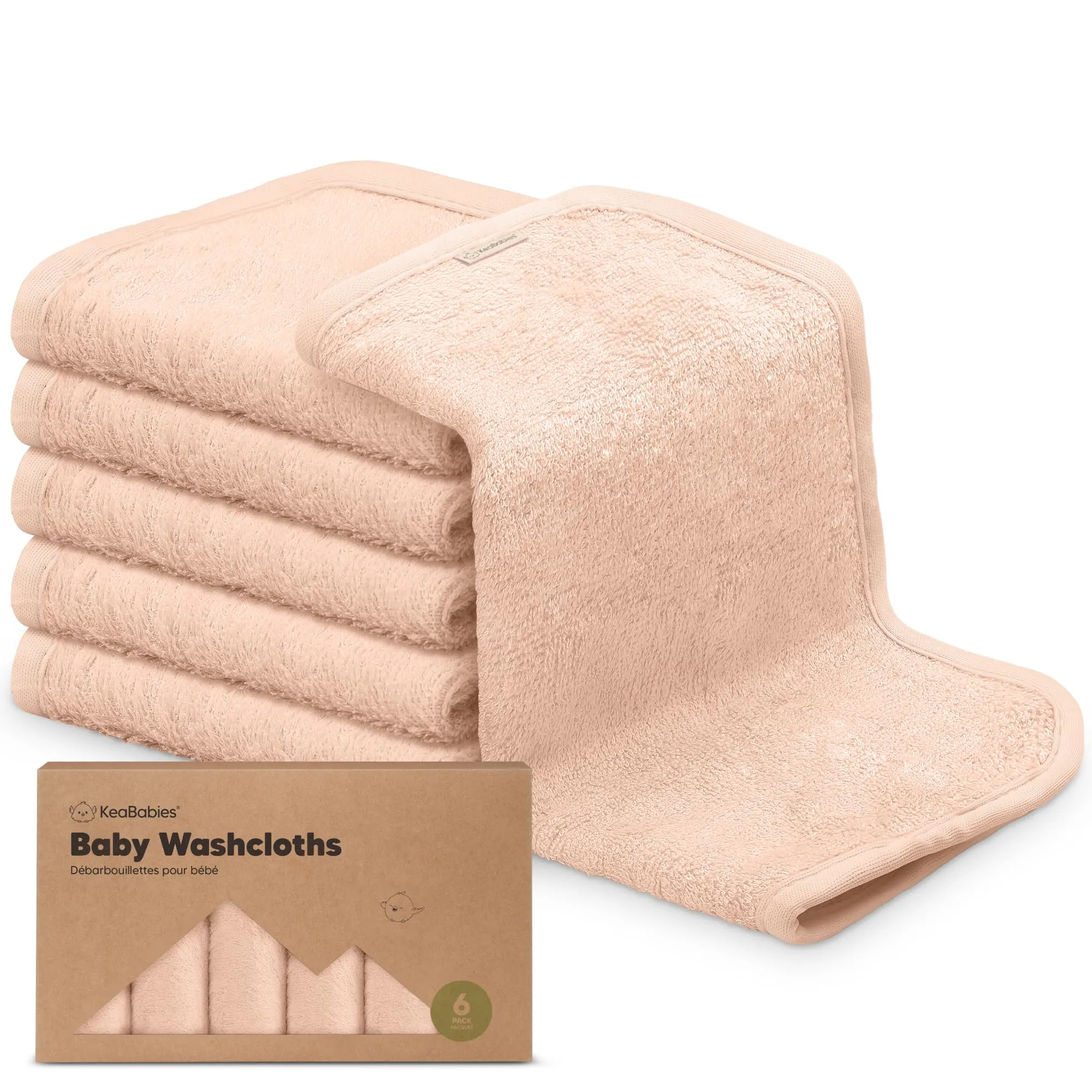 KeaBabies: Baby Washcloths, Soft Viscose, Bamboo Deluxe