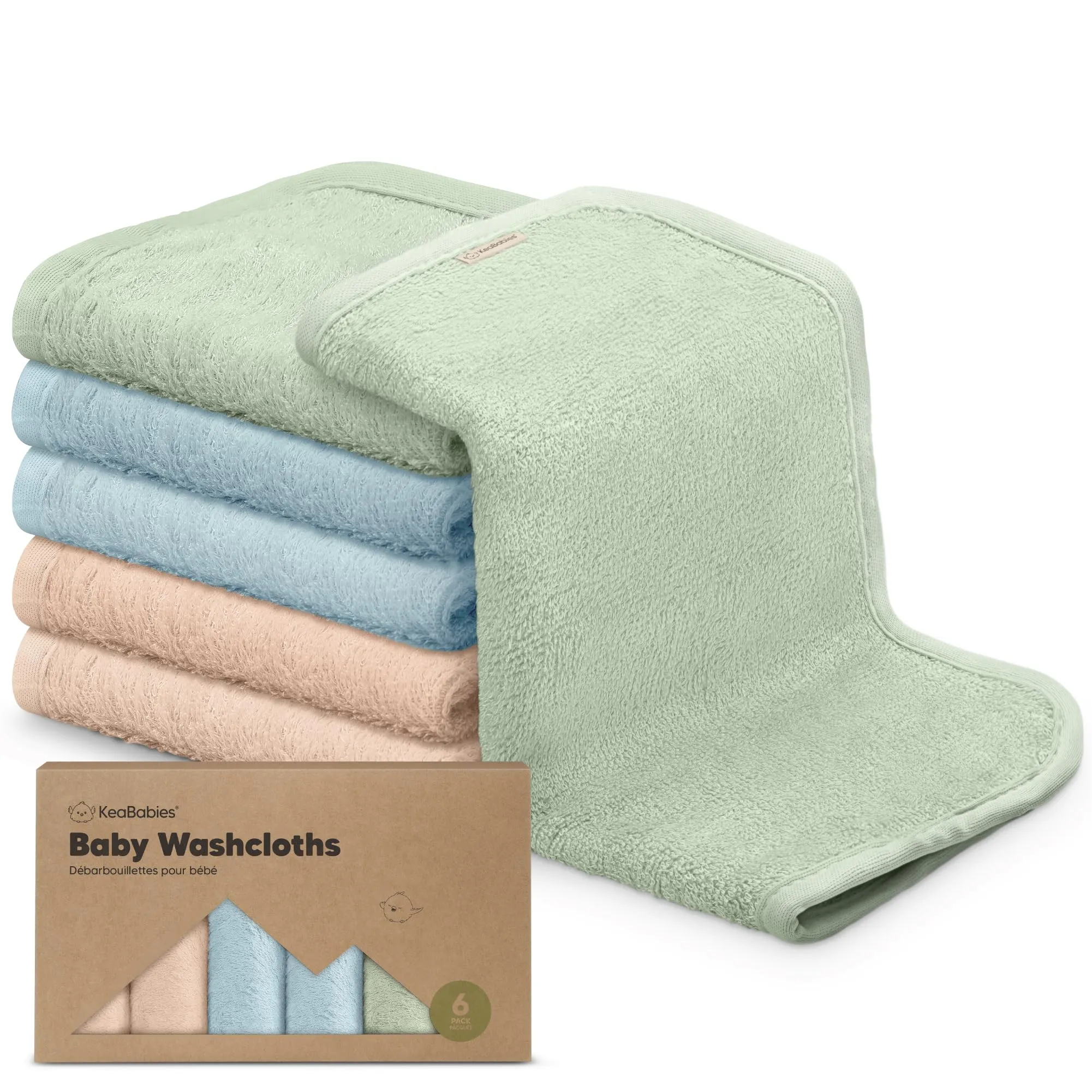 KeaBabies: Baby Washcloths, Soft Viscose, Bamboo Deluxe