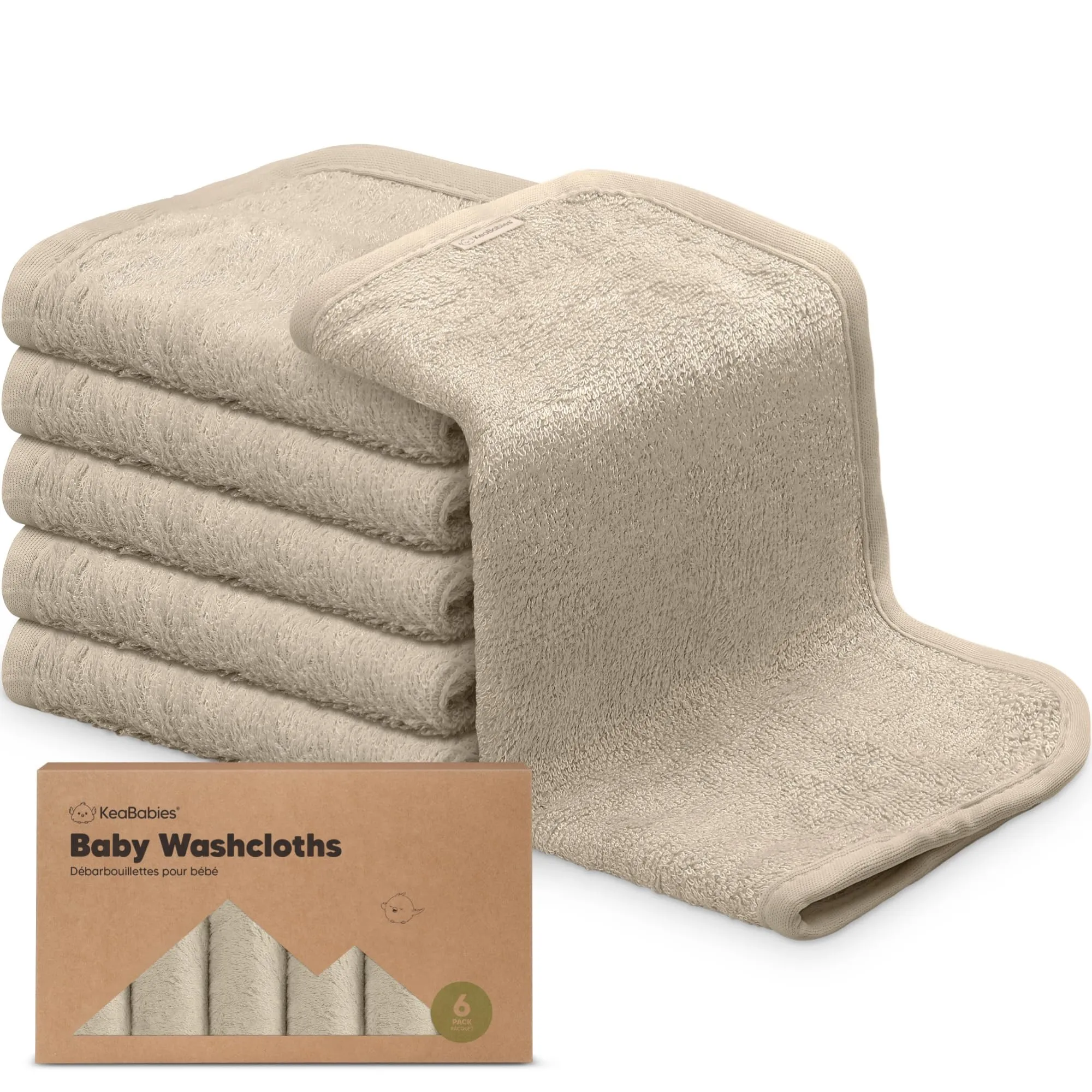 KeaBabies: Baby Washcloths, Soft Viscose, Bamboo Deluxe