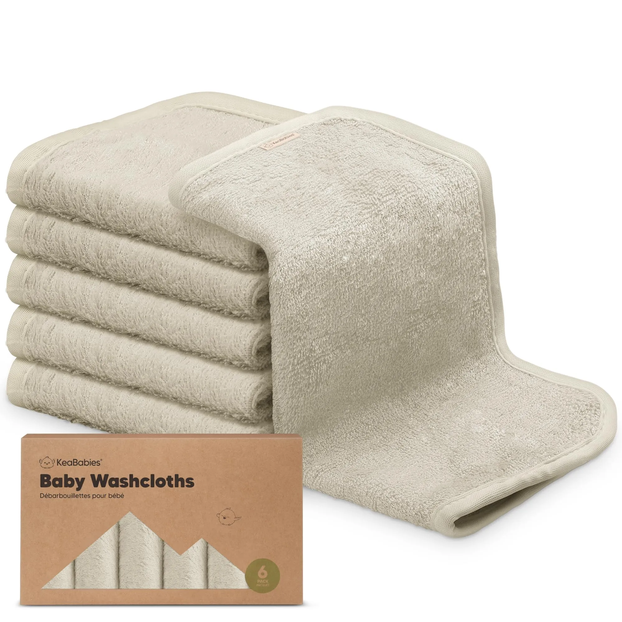KeaBabies: Baby Washcloths, Soft Viscose, Bamboo Deluxe