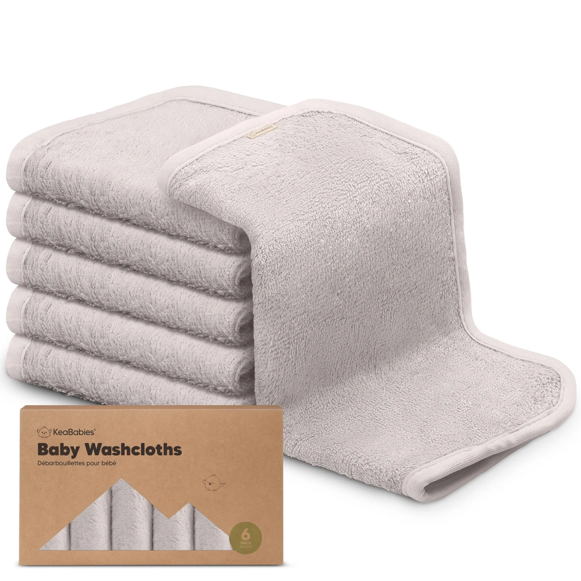 KeaBabies: Baby Washcloths, Soft Viscose, Bamboo Deluxe
