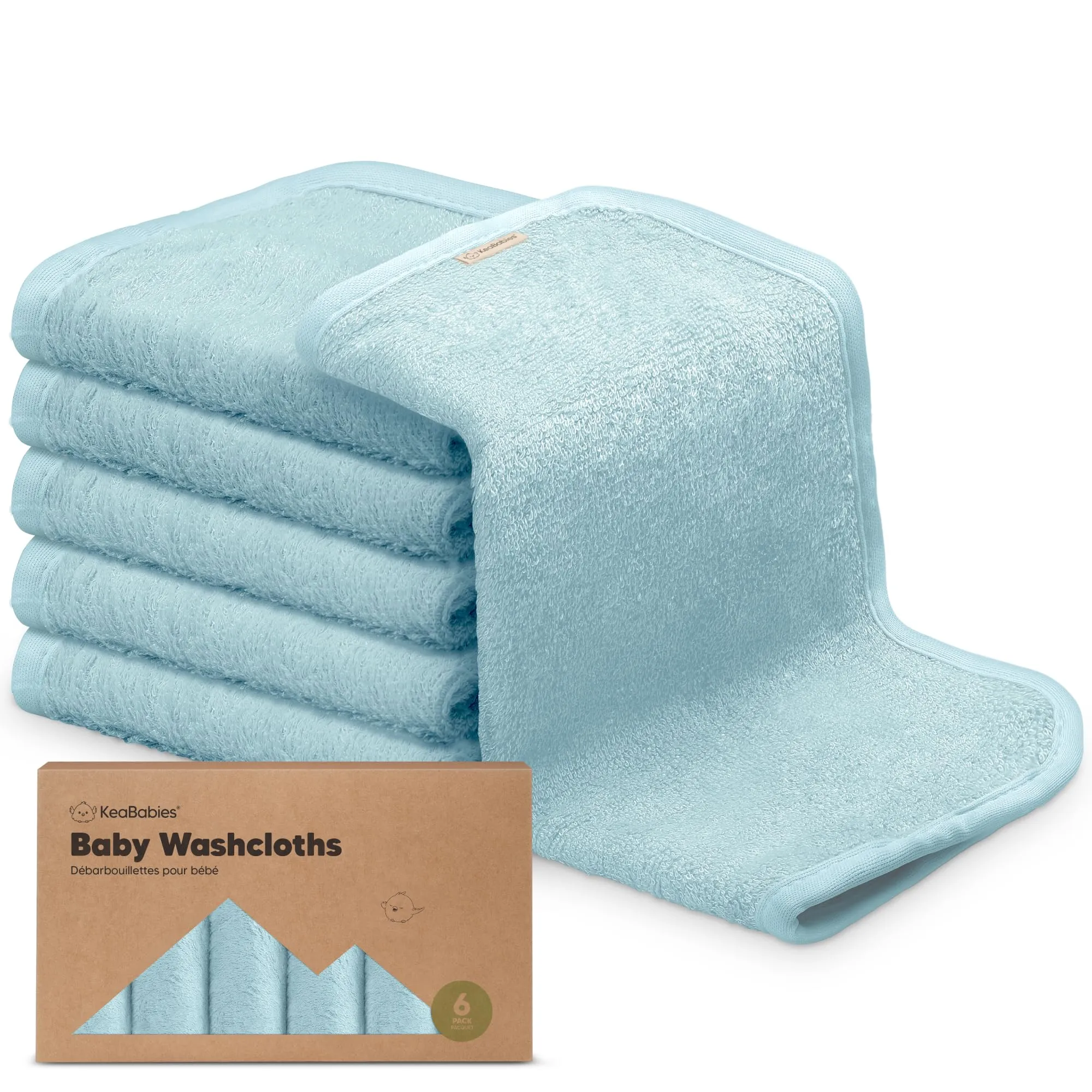 KeaBabies: Baby Washcloths, Soft Viscose, Bamboo Deluxe