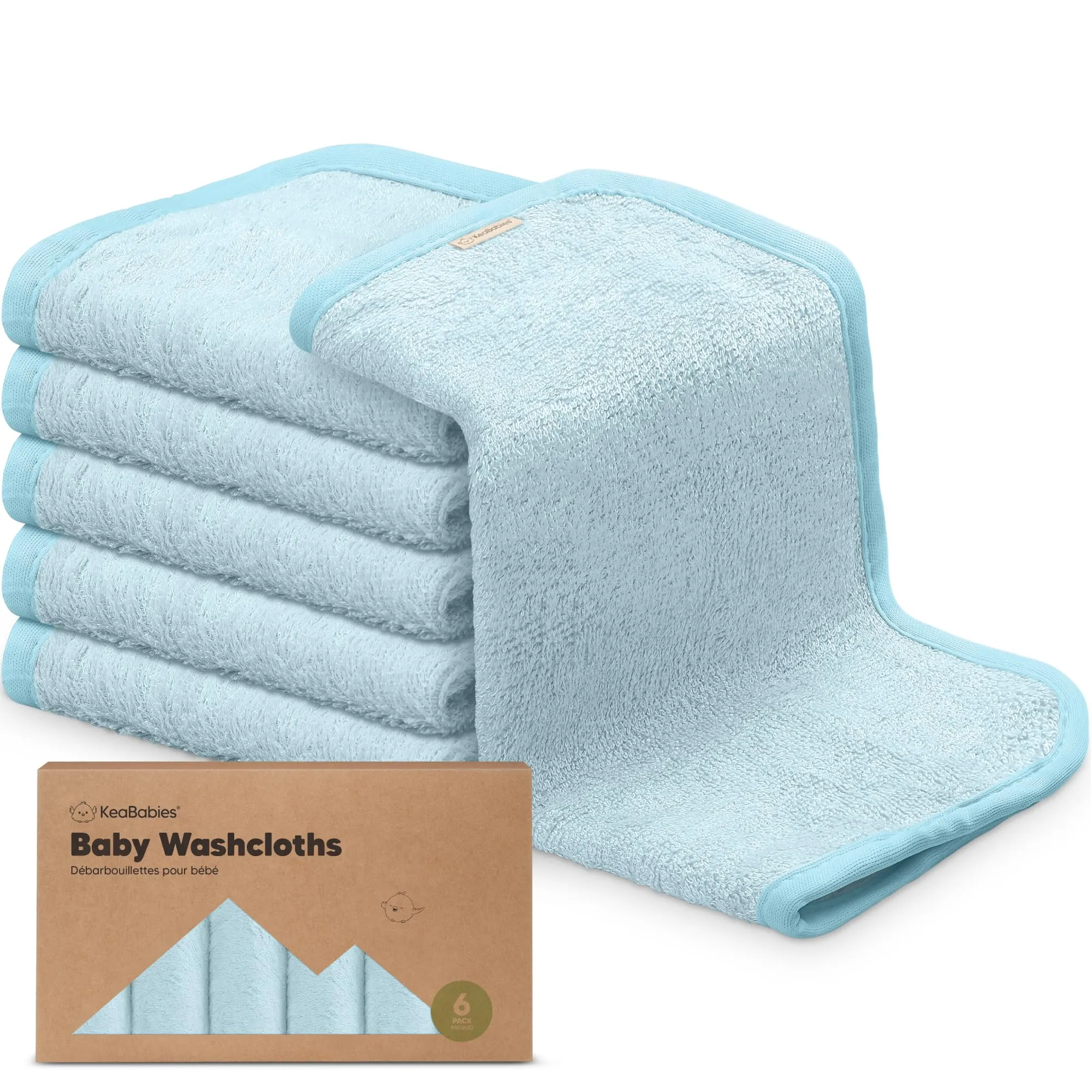 KeaBabies: Baby Washcloths, Soft Viscose, Bamboo Deluxe