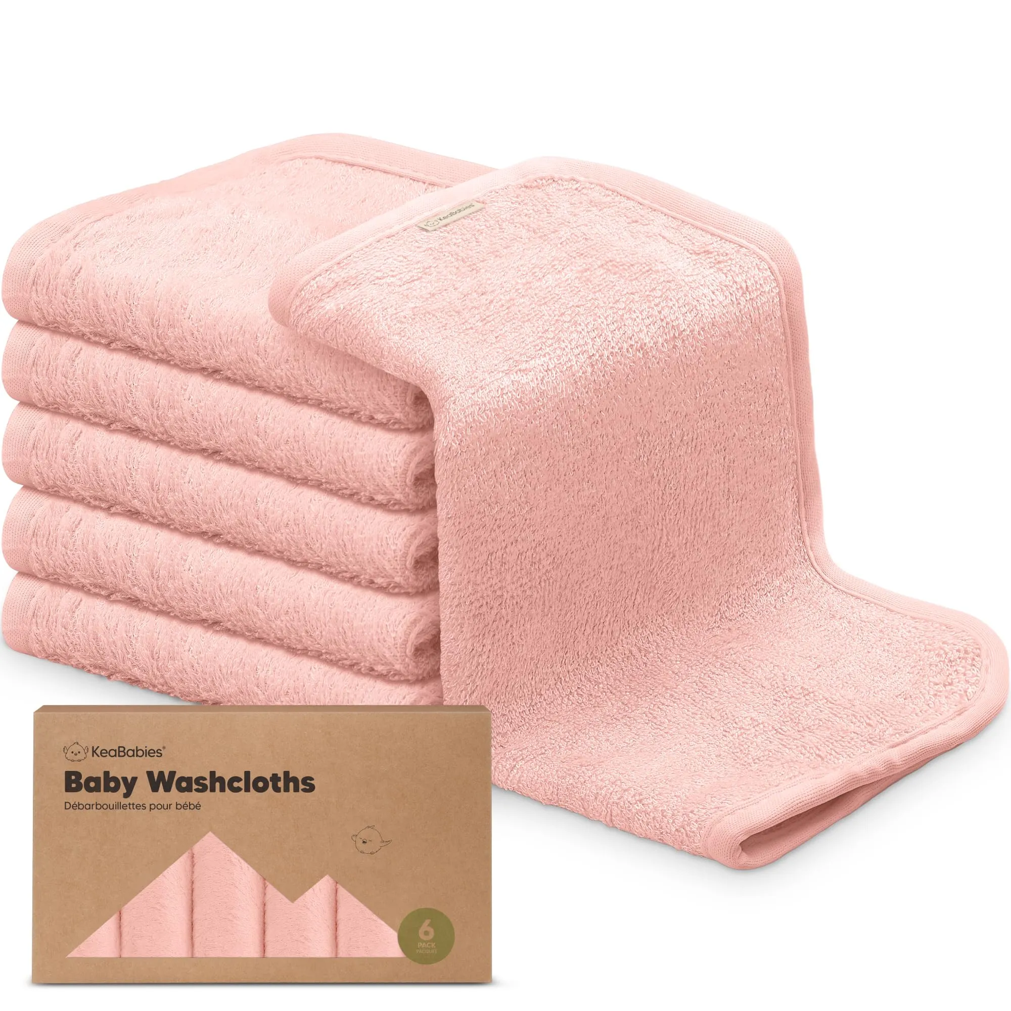 KeaBabies: Baby Washcloths, Soft Viscose, Bamboo Deluxe