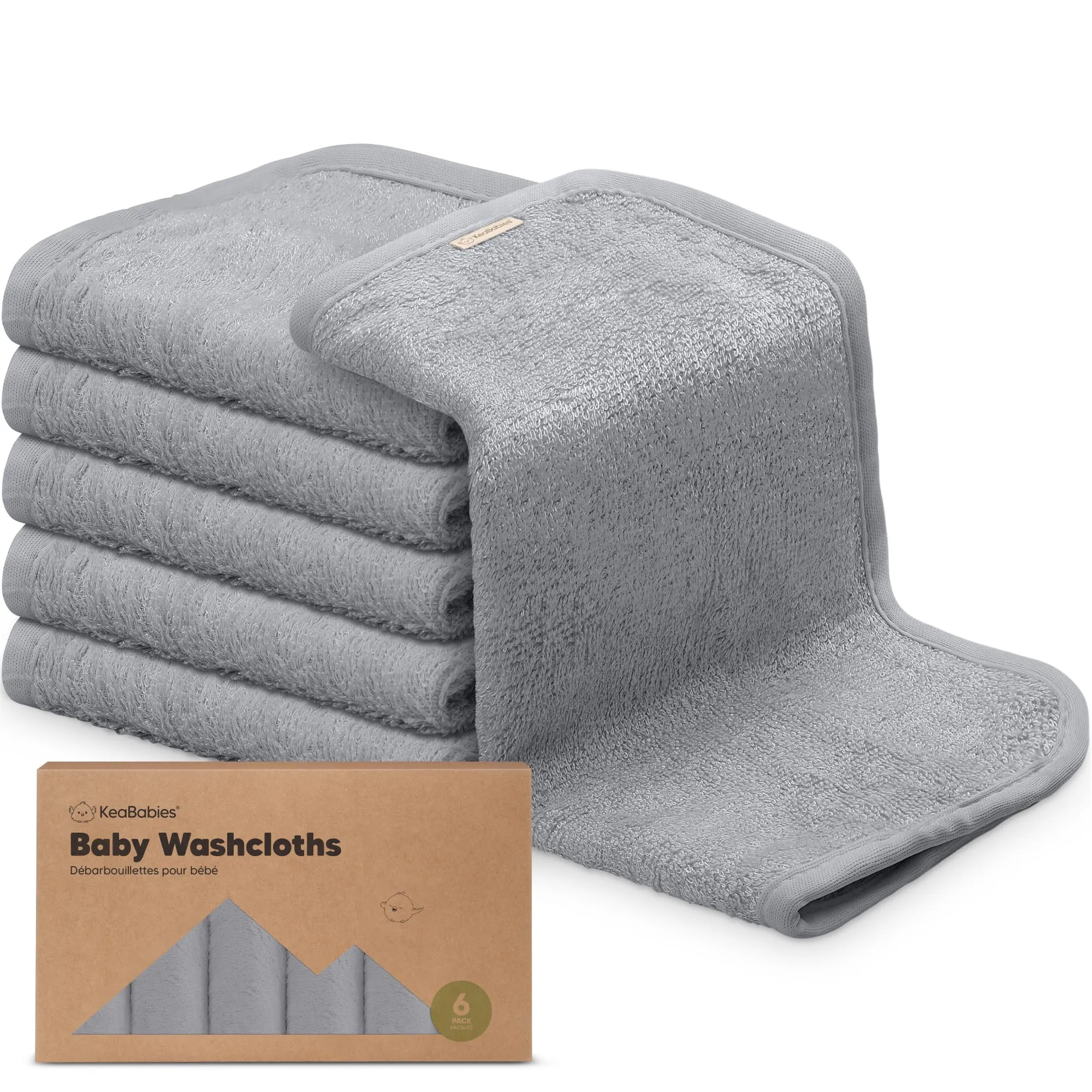 KeaBabies: Baby Washcloths, Soft Viscose, Bamboo Deluxe