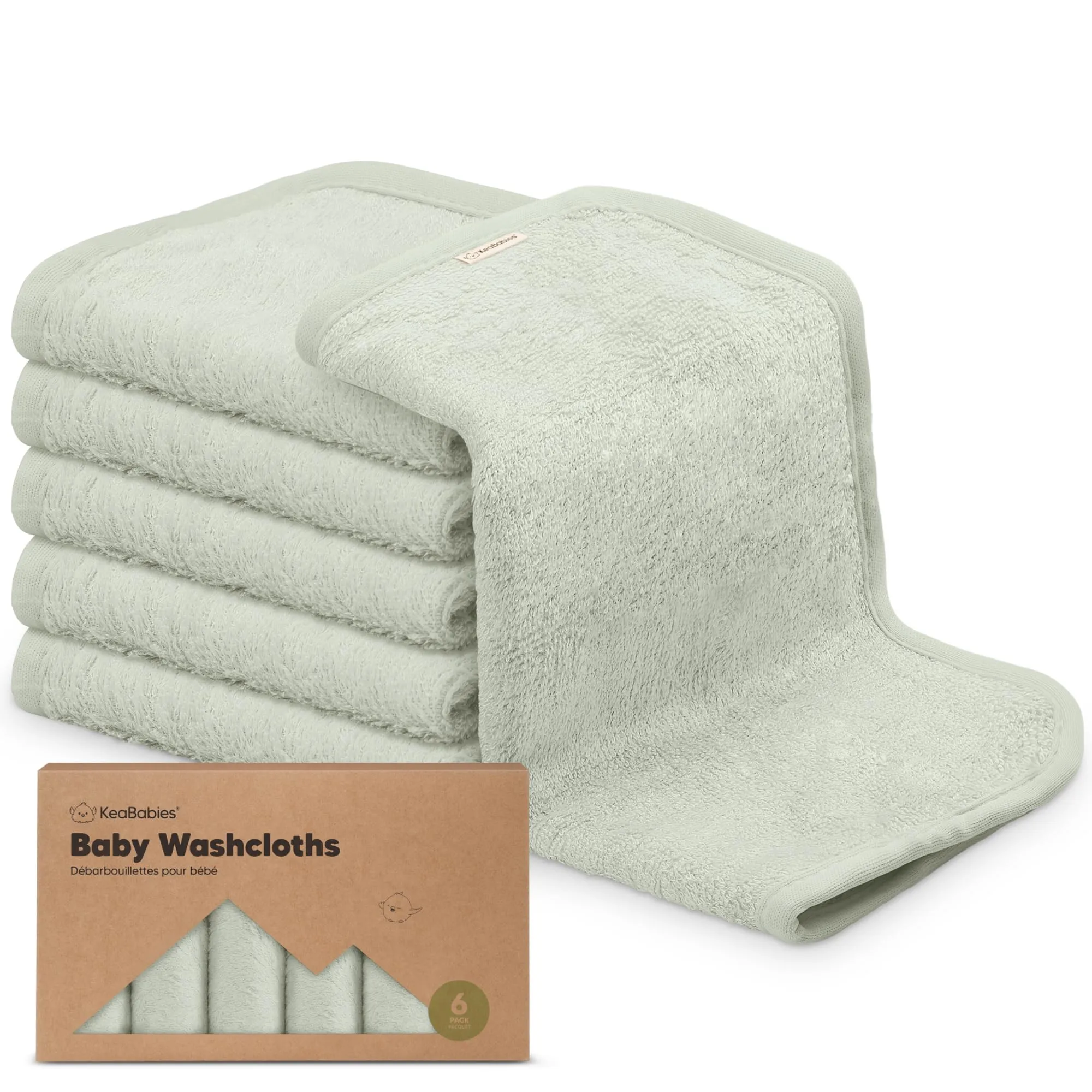 KeaBabies: Baby Washcloths, Soft Viscose, Bamboo Deluxe