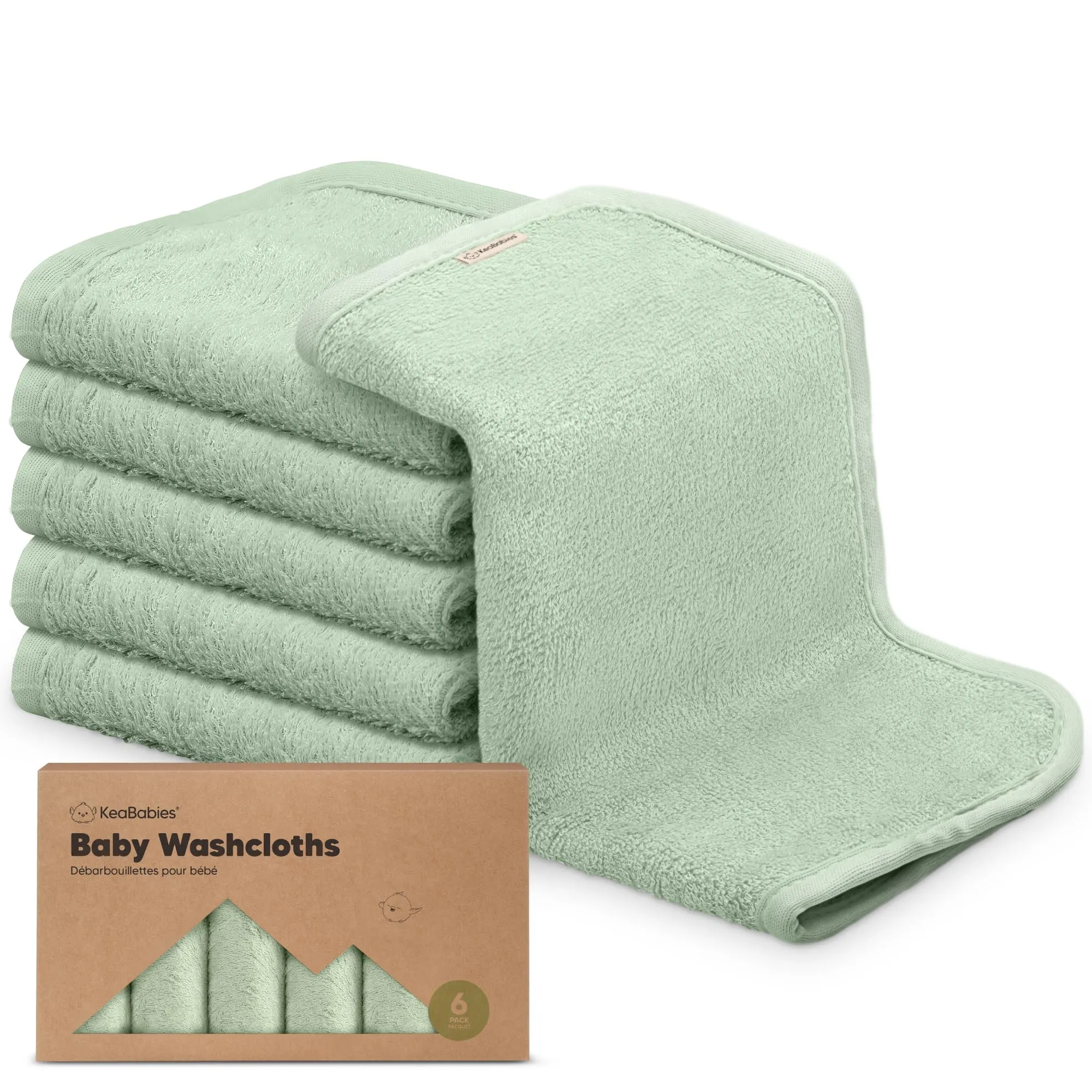 KeaBabies: Baby Washcloths, Soft Viscose, Bamboo Deluxe