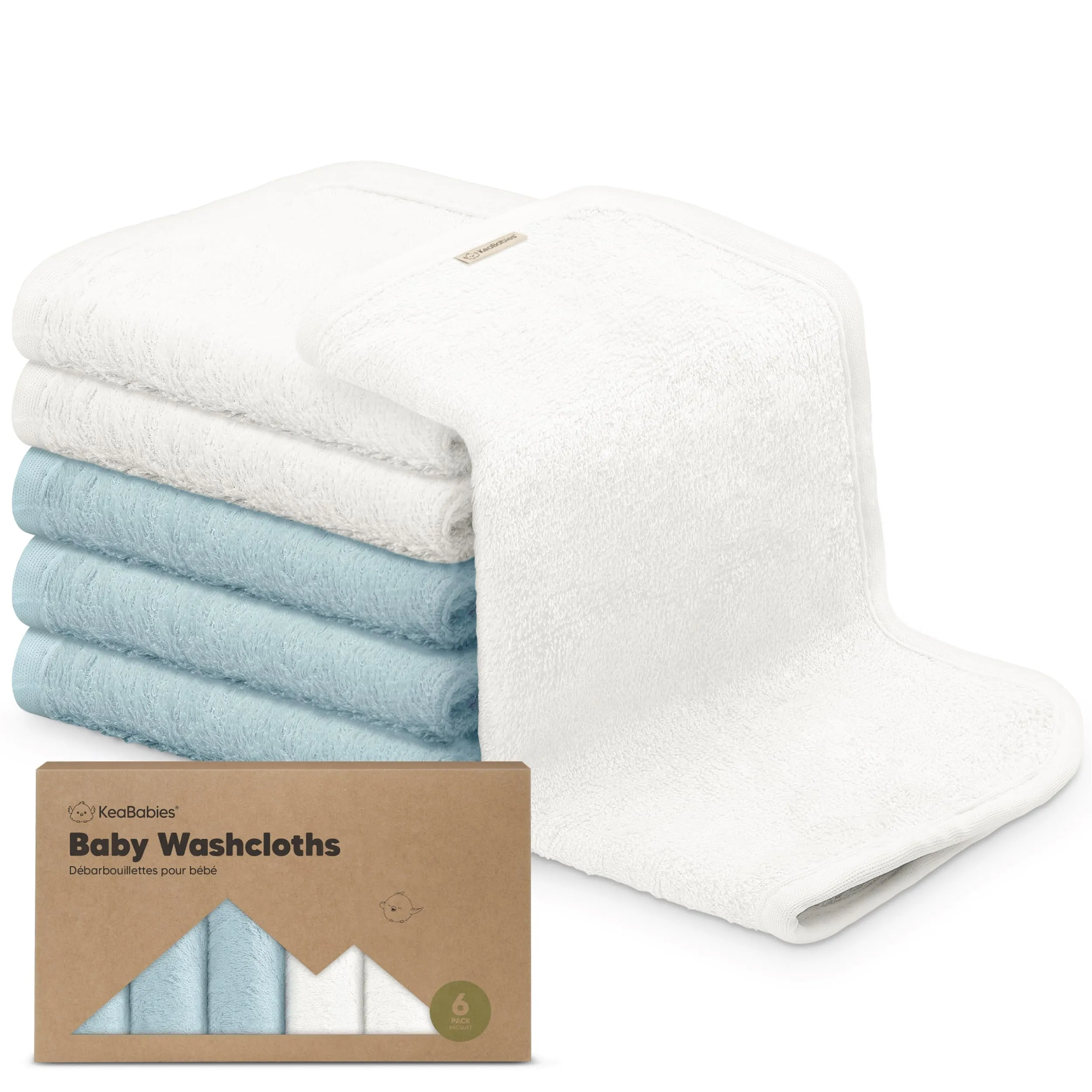 KeaBabies: Baby Washcloths, Soft Viscose, Bamboo Deluxe