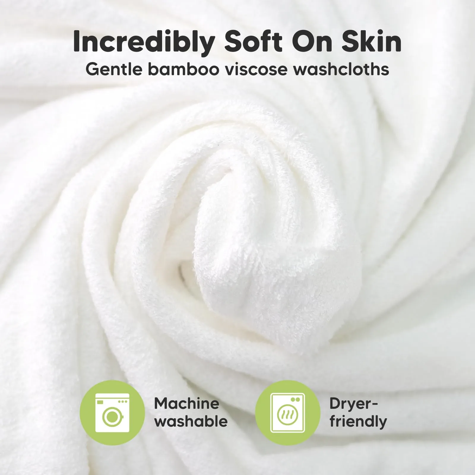 KeaBabies: Baby Washcloths, Soft Viscose, Bamboo Deluxe