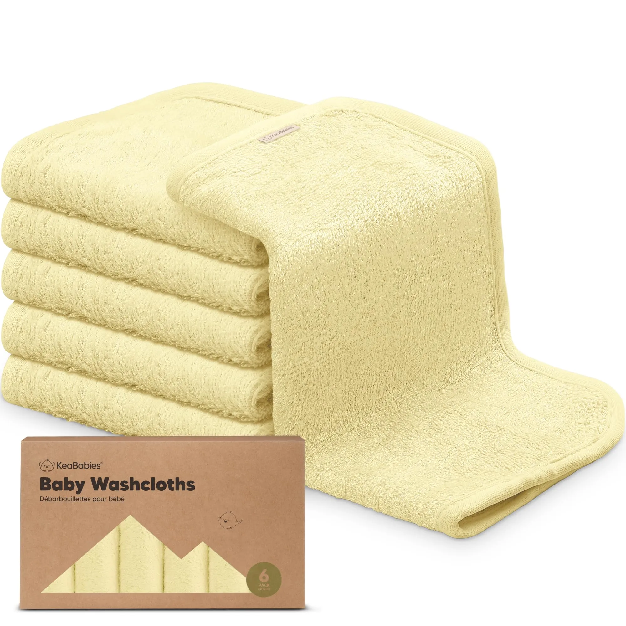 KeaBabies: Baby Washcloths, Soft Viscose, Bamboo Deluxe