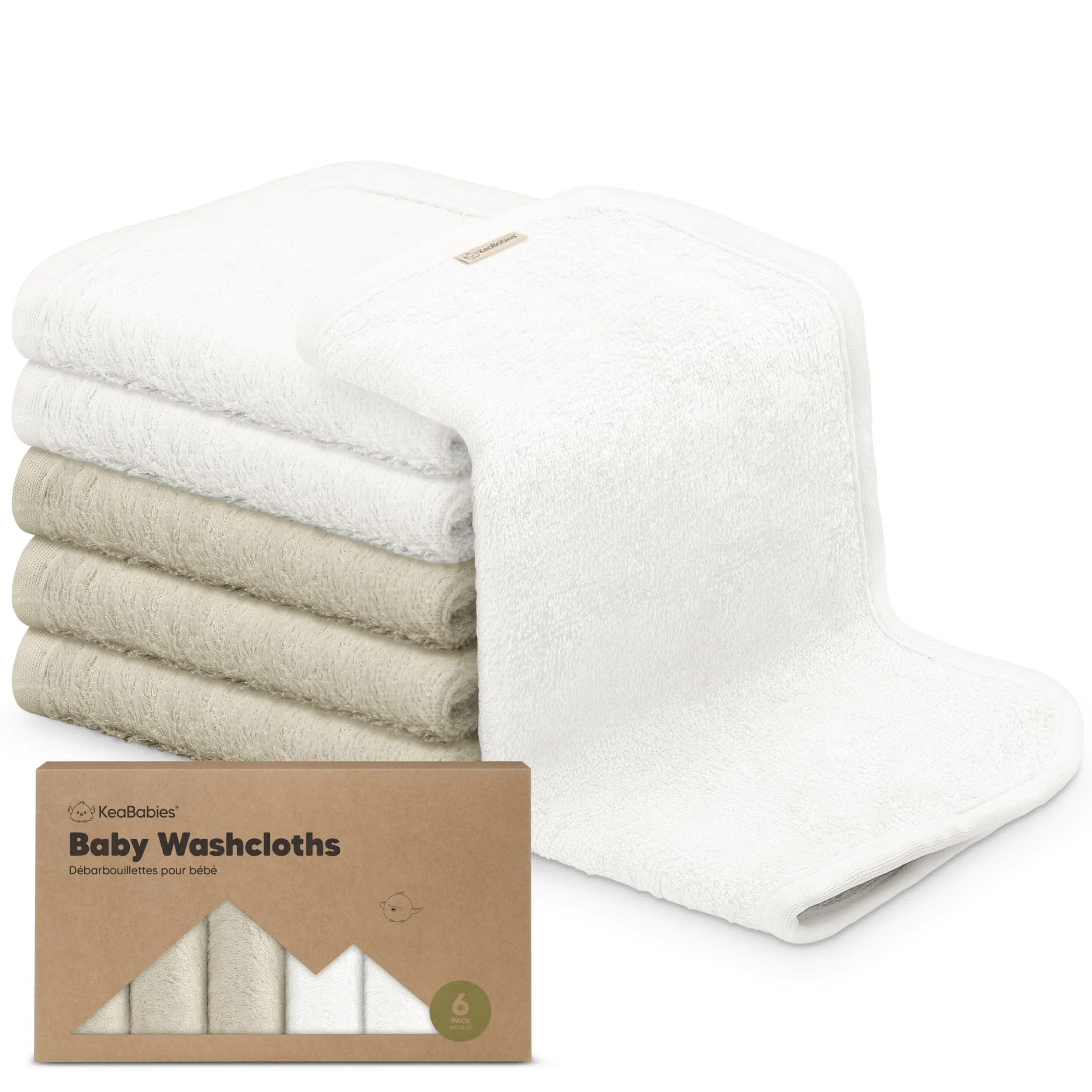 KeaBabies: Baby Washcloths, Soft Viscose, Bamboo Deluxe