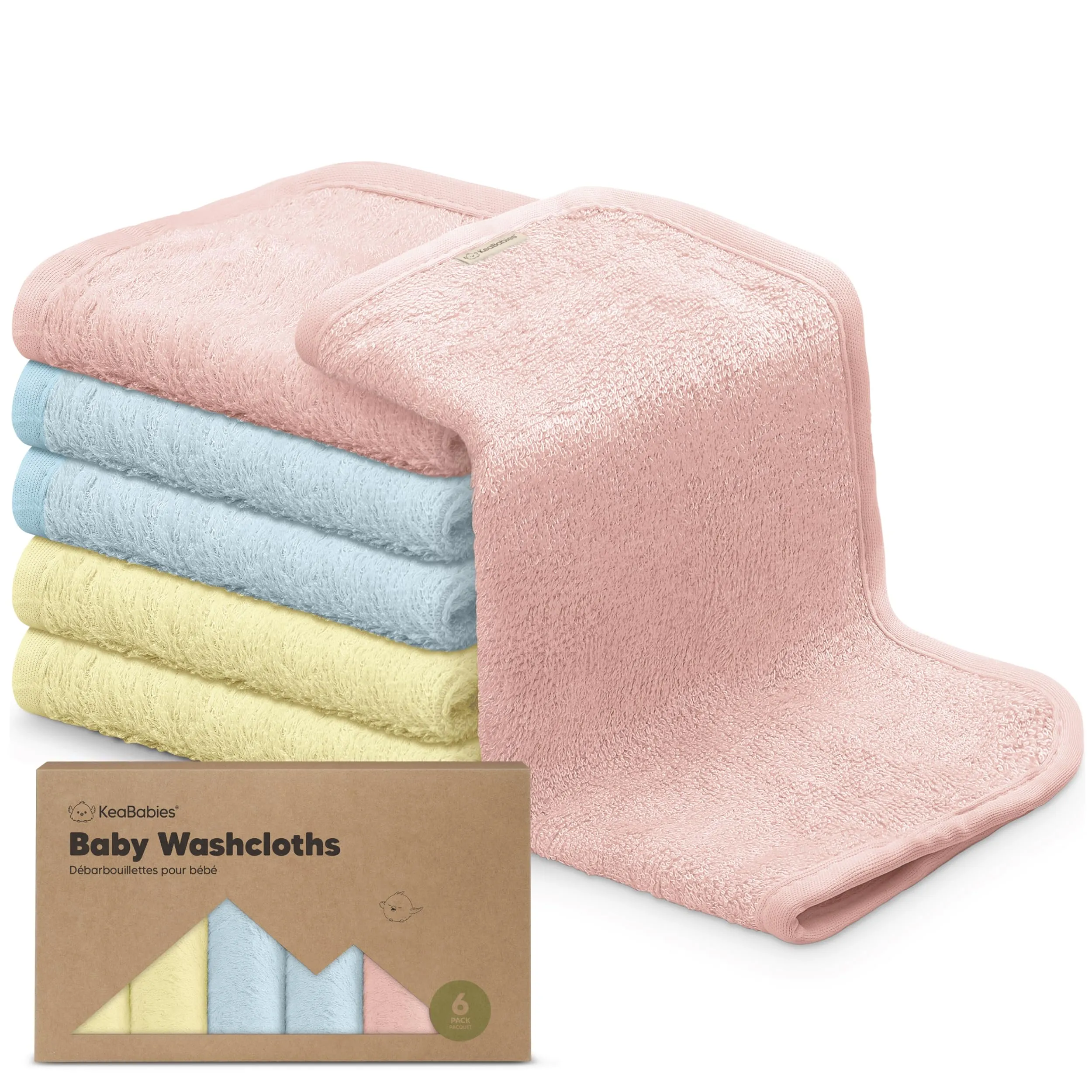 KeaBabies: Baby Washcloths, Soft Viscose, Bamboo Deluxe