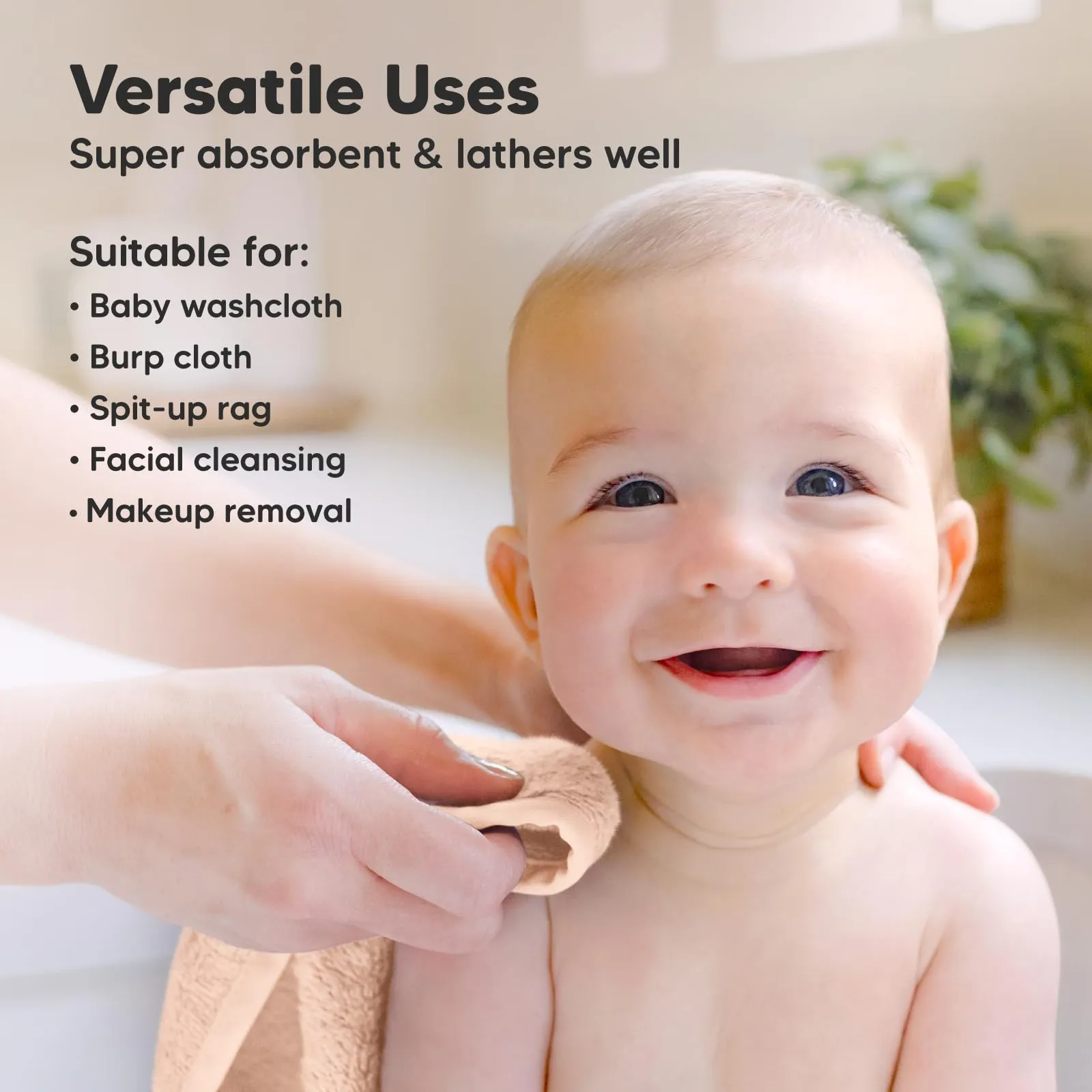 KeaBabies: Baby Washcloths, Soft Viscose, Bamboo Deluxe