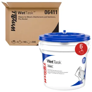 Kimberly Clark WypAll Critical Clean WetTask Wipers for Bleach, Disinfectants, Sanitizers, Center Pull Roll, and Free Bucket
