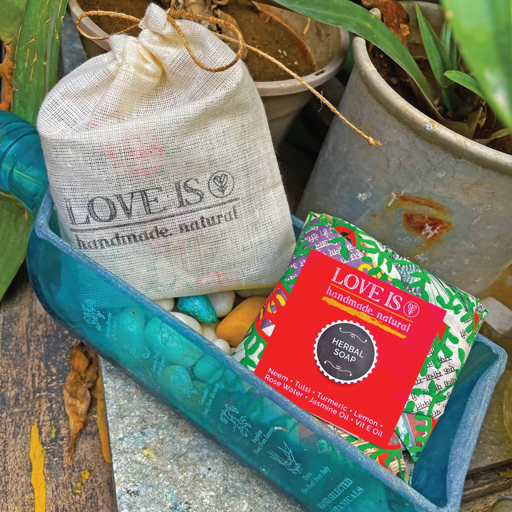 Love is Herbal Soap - Neem, Tulsi, Lemon, Turmeric