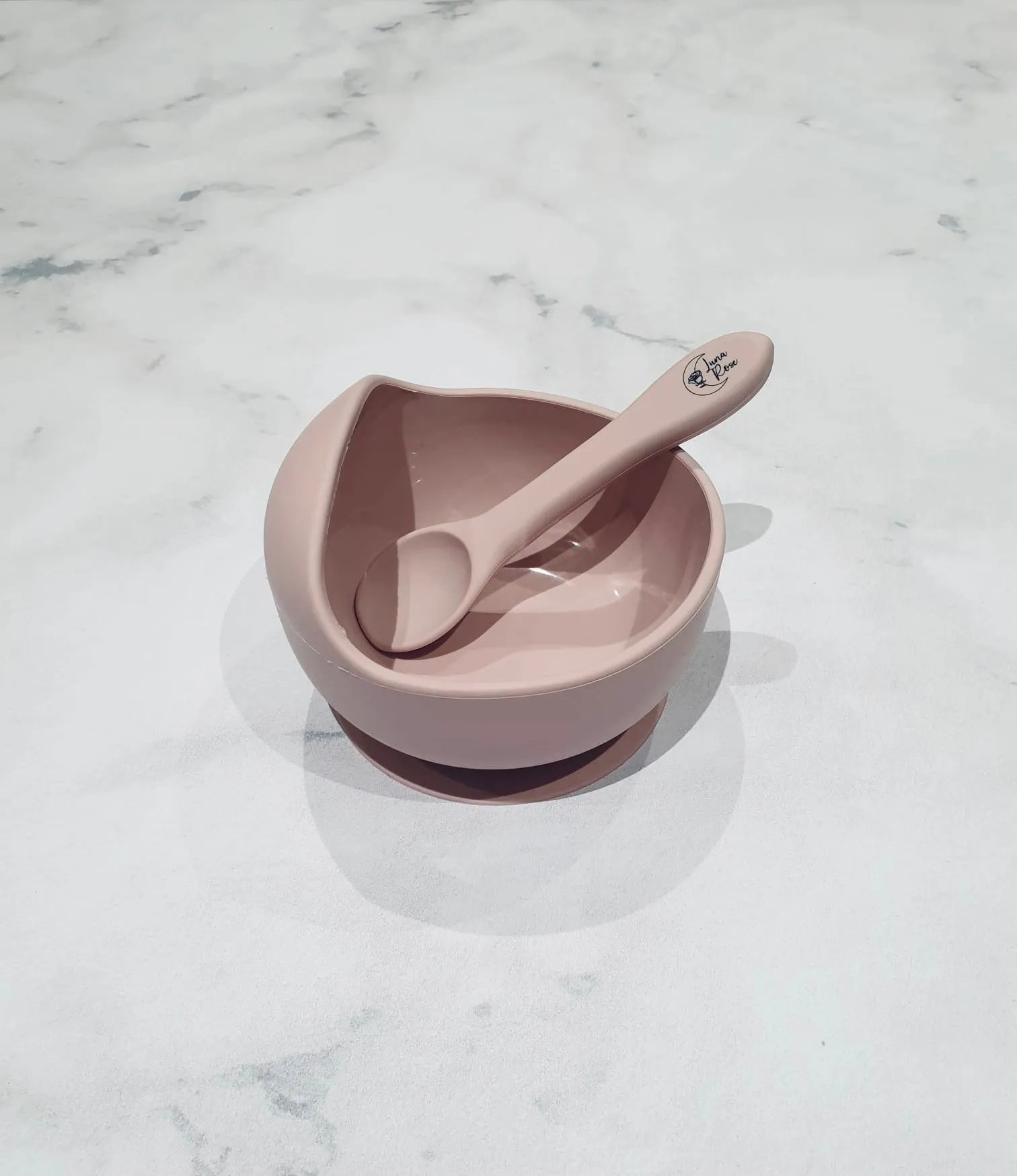 Luna Rose Dusty Pink Silicone Bowl & Spoon Set