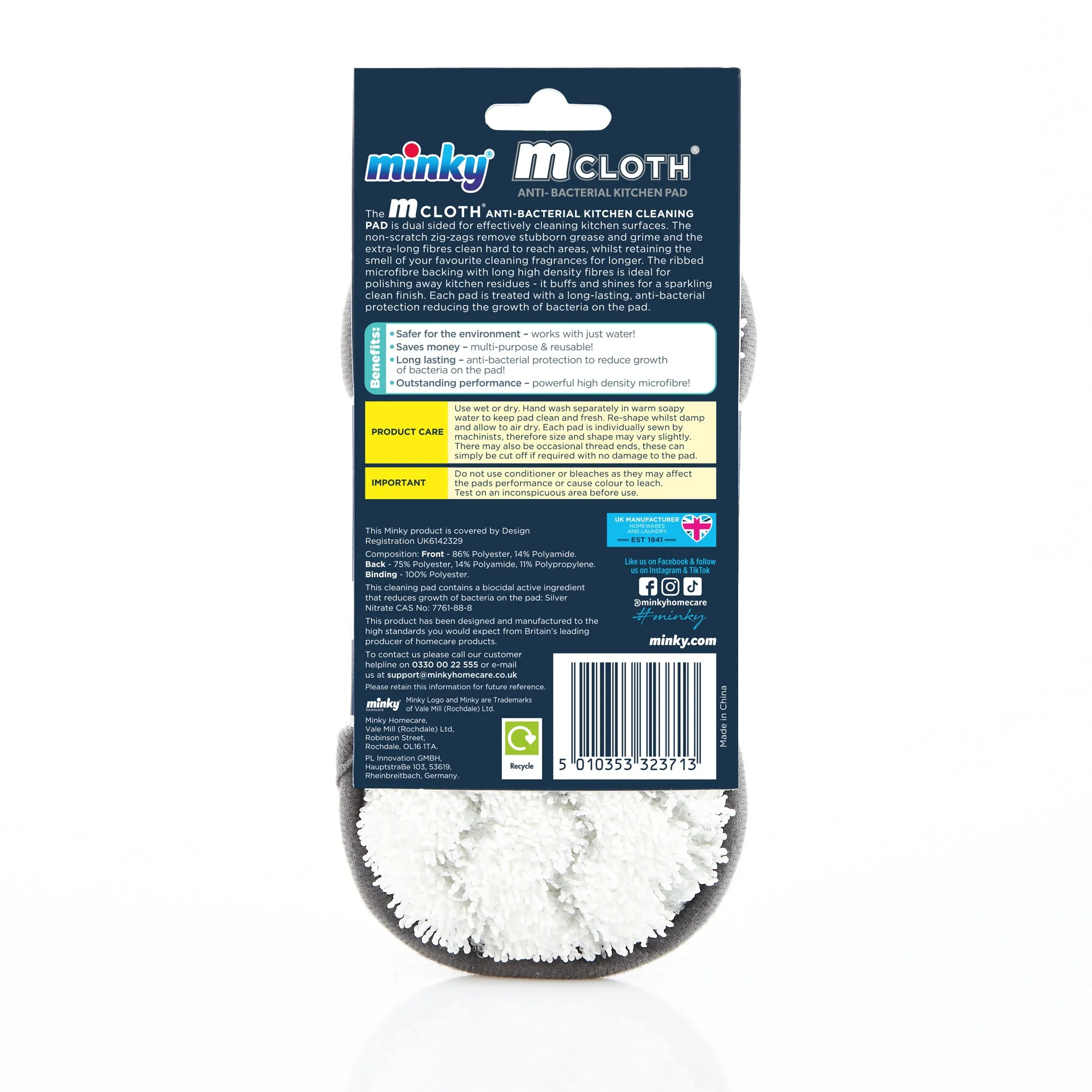 Minky Mcloth® Anti-Bacterial Kitchen Pad
