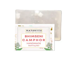 Natsbyte Bhimseni Camphor Soap | Camphor Bathing Bar | Handmade Soap for Freshness