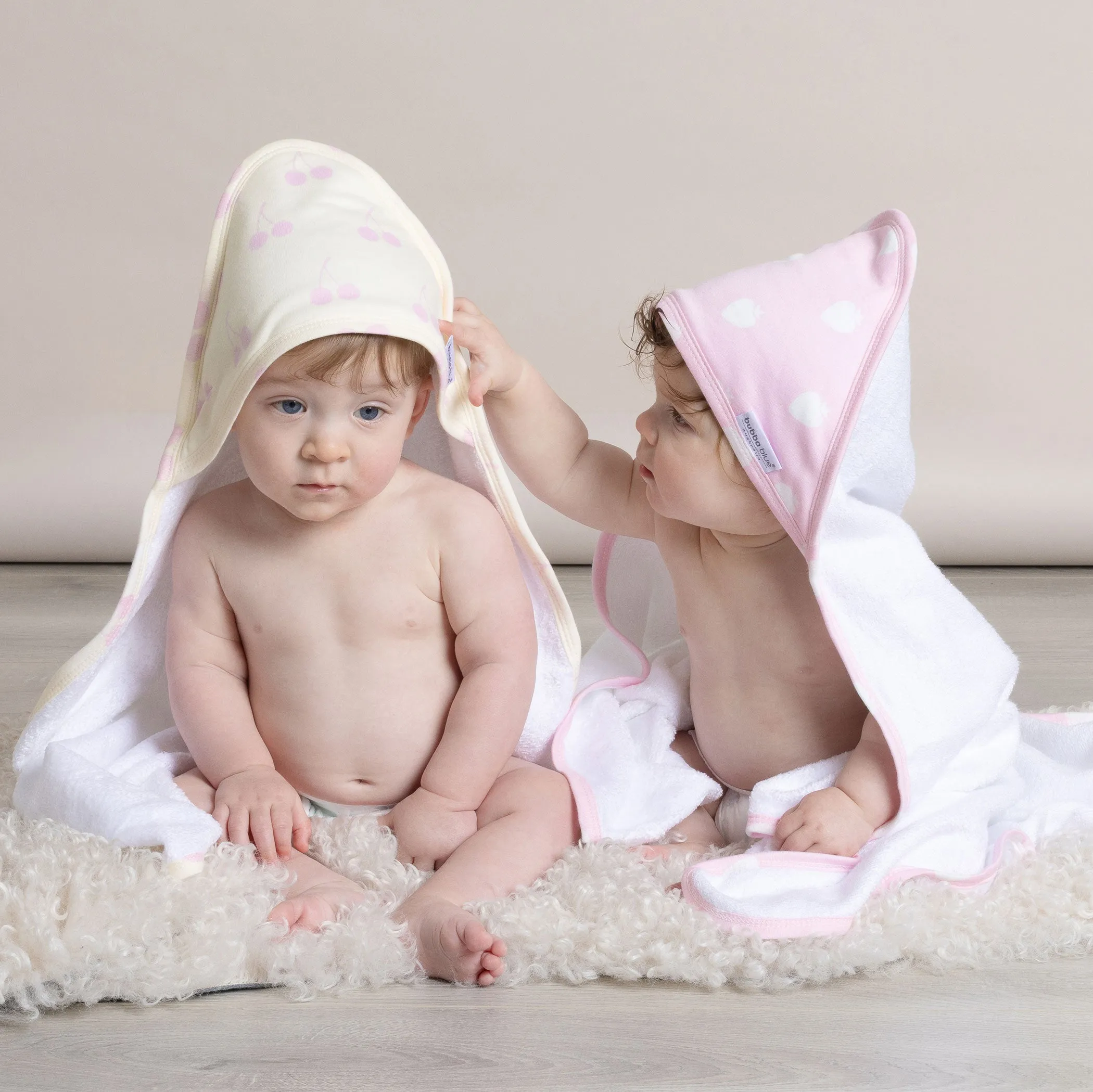 Nordic Sorbet 2pk Hooded Towel Strawberry/Cherry