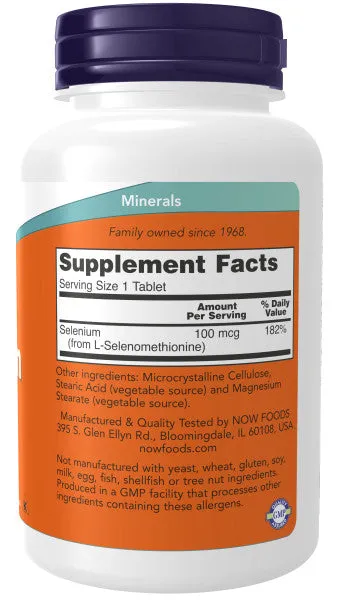 Now Selenium 100mcg Tablets 250ct