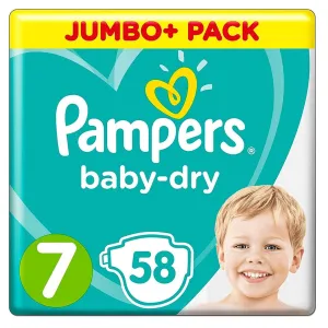 Pampers Baby Dry Size 7 - 58 Nappies - Jumbo Pack