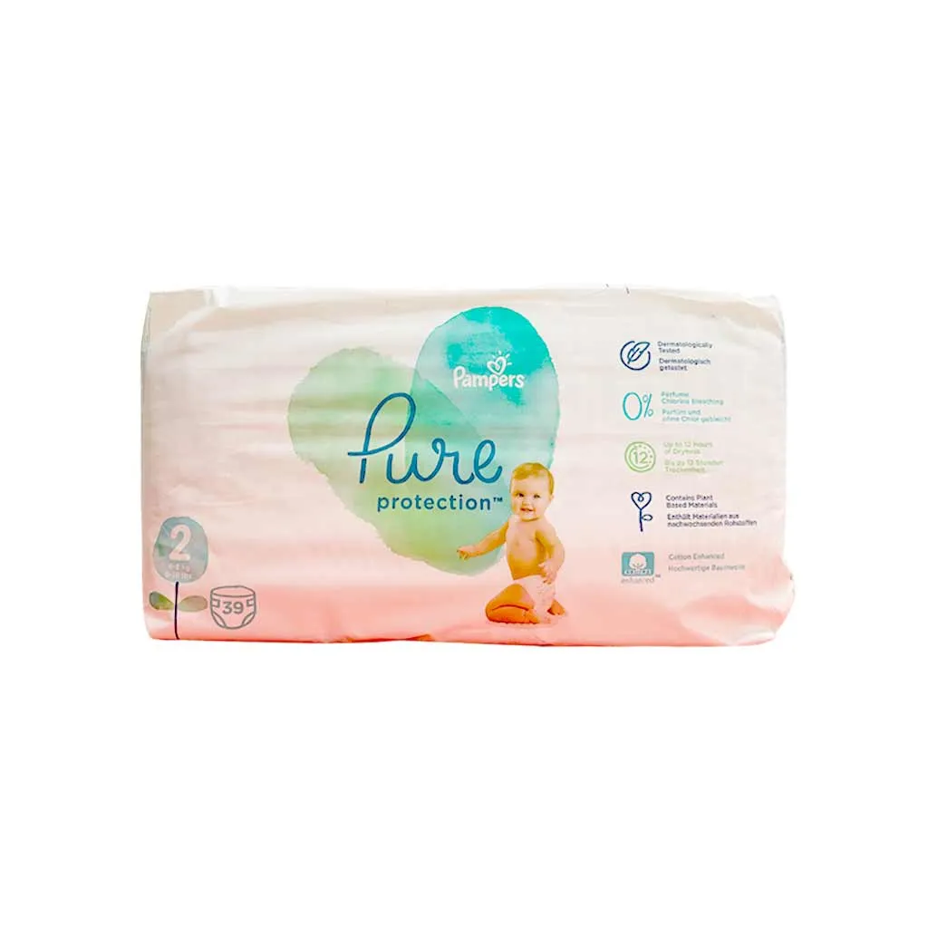 Pampers Pure Protection Size 2 (4-8 Kg), 39 Diapers New