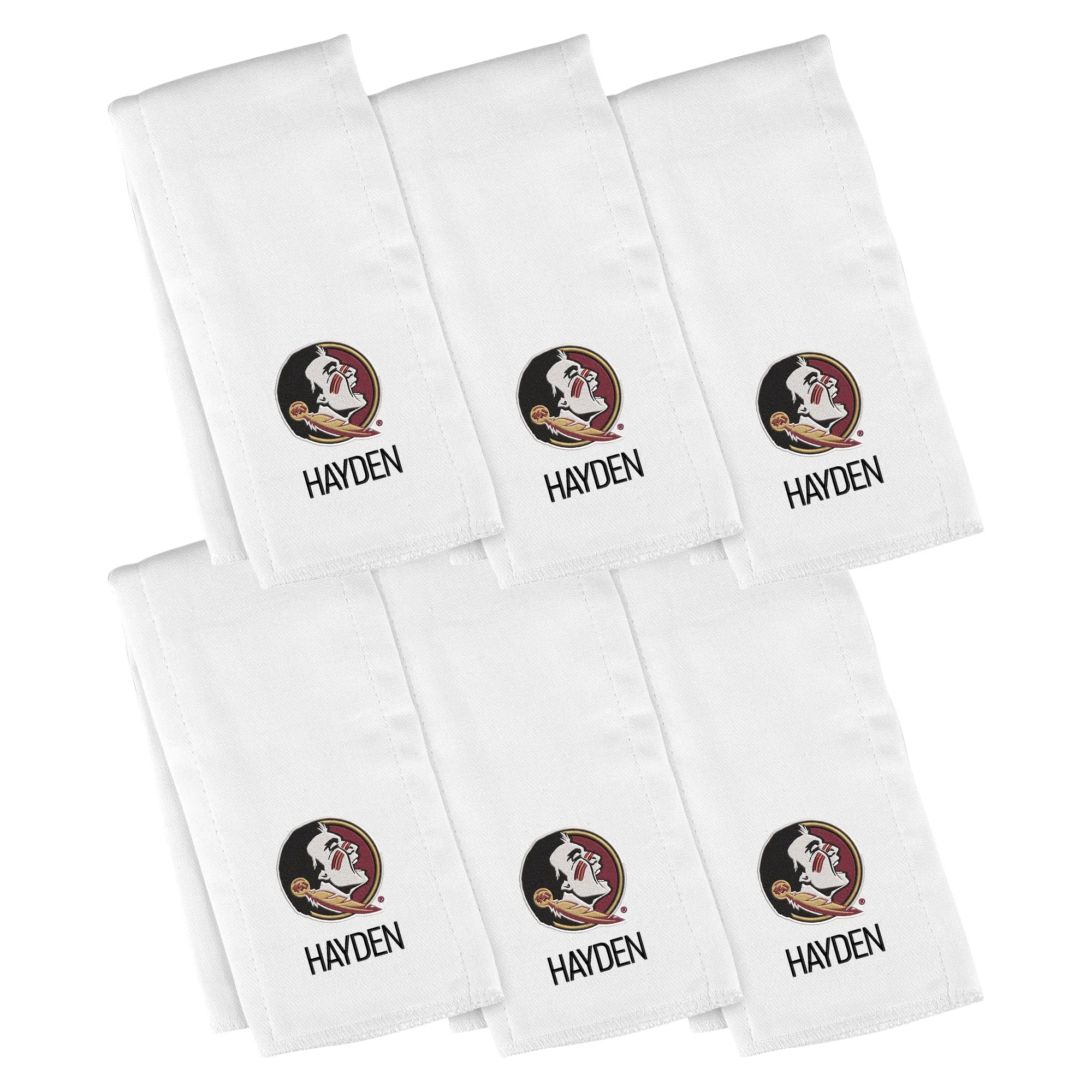Personalized Florida State Seminoles 6-Pack Burp Cloths