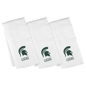 Personalized Michigan State Spartans 3-Pack Burp Cloths