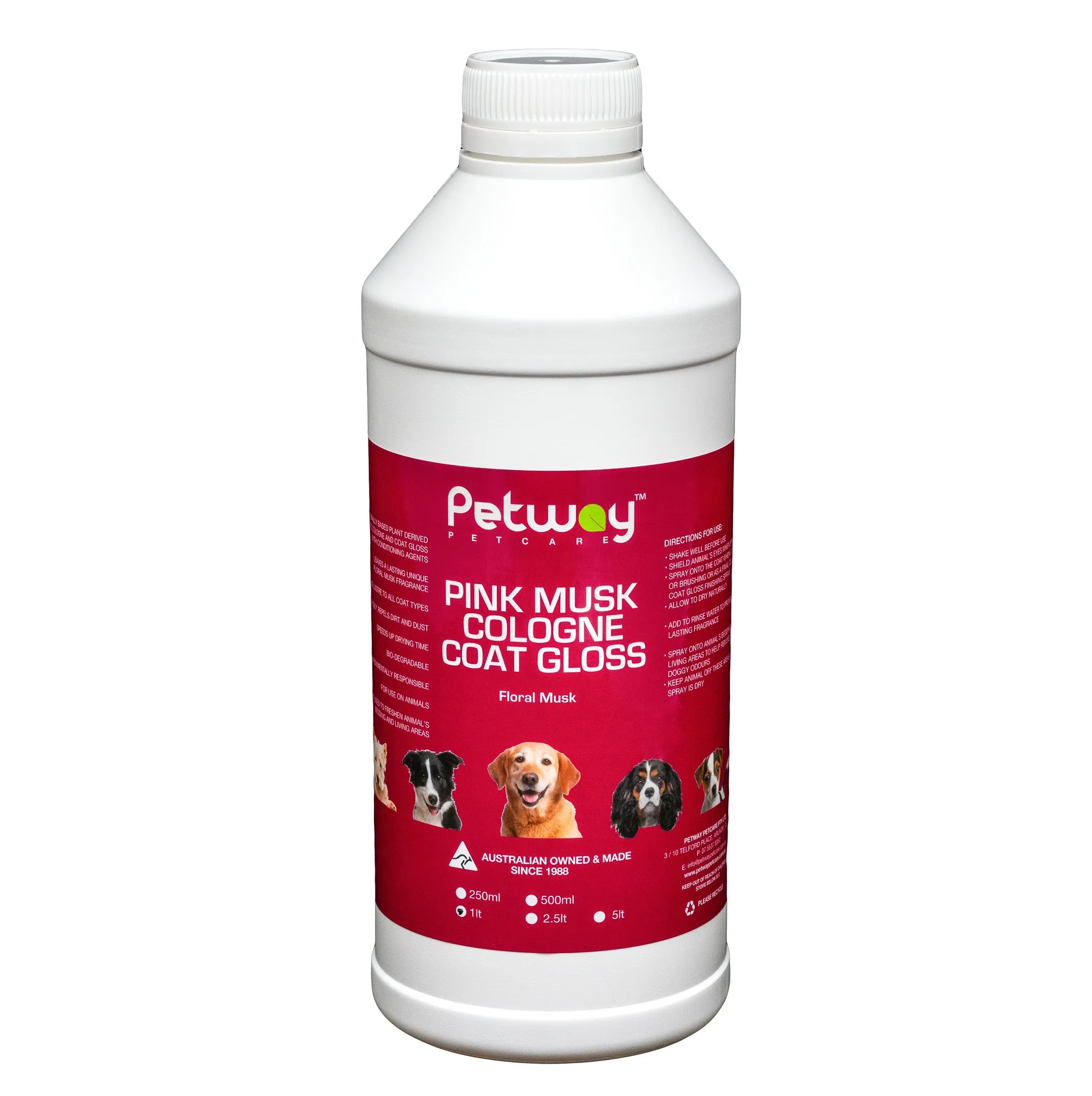 Petway Petcare Pink Musk Cologne Coat Gloss - Assorted Sizes (WH)