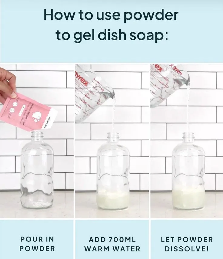 Powder to Gel Dish Soap - Eucalyptus Mint