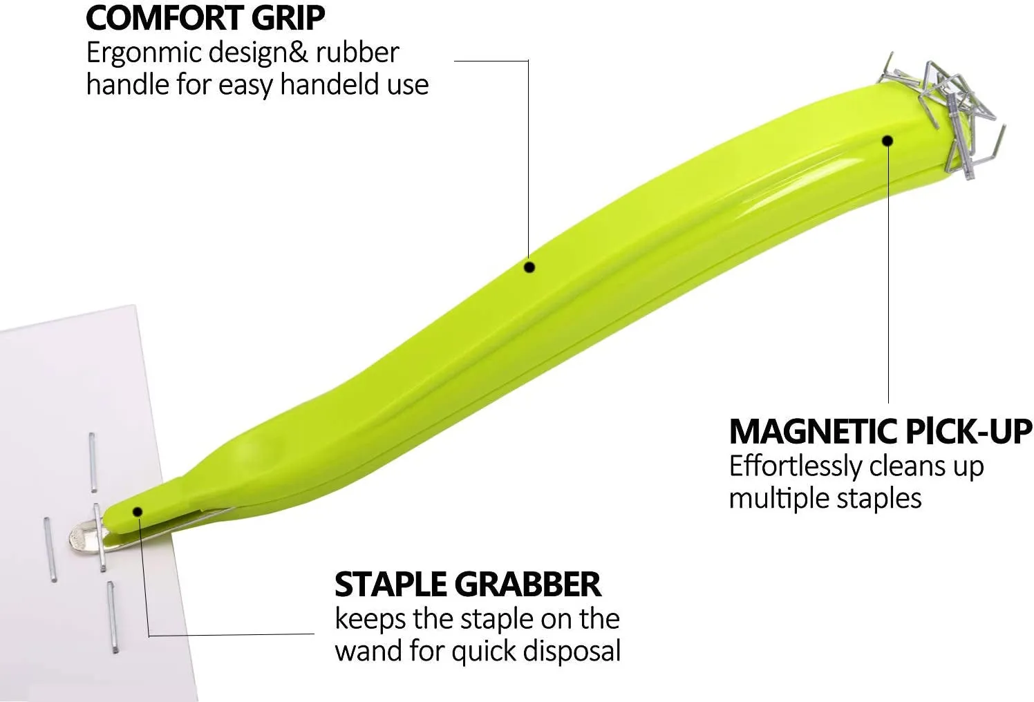 Professional Magnetic Staple Remover Puller Staple Puller Tool Staples Remover Staple Removal Tool for School Office Home (Orange, Rose, Green)