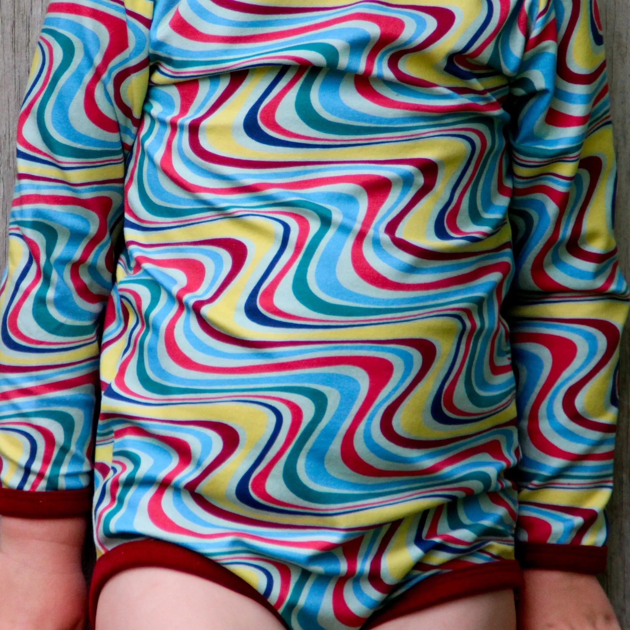Rainbow Surf Long Sleeve Onesie - 1 Left Size 12-18 months