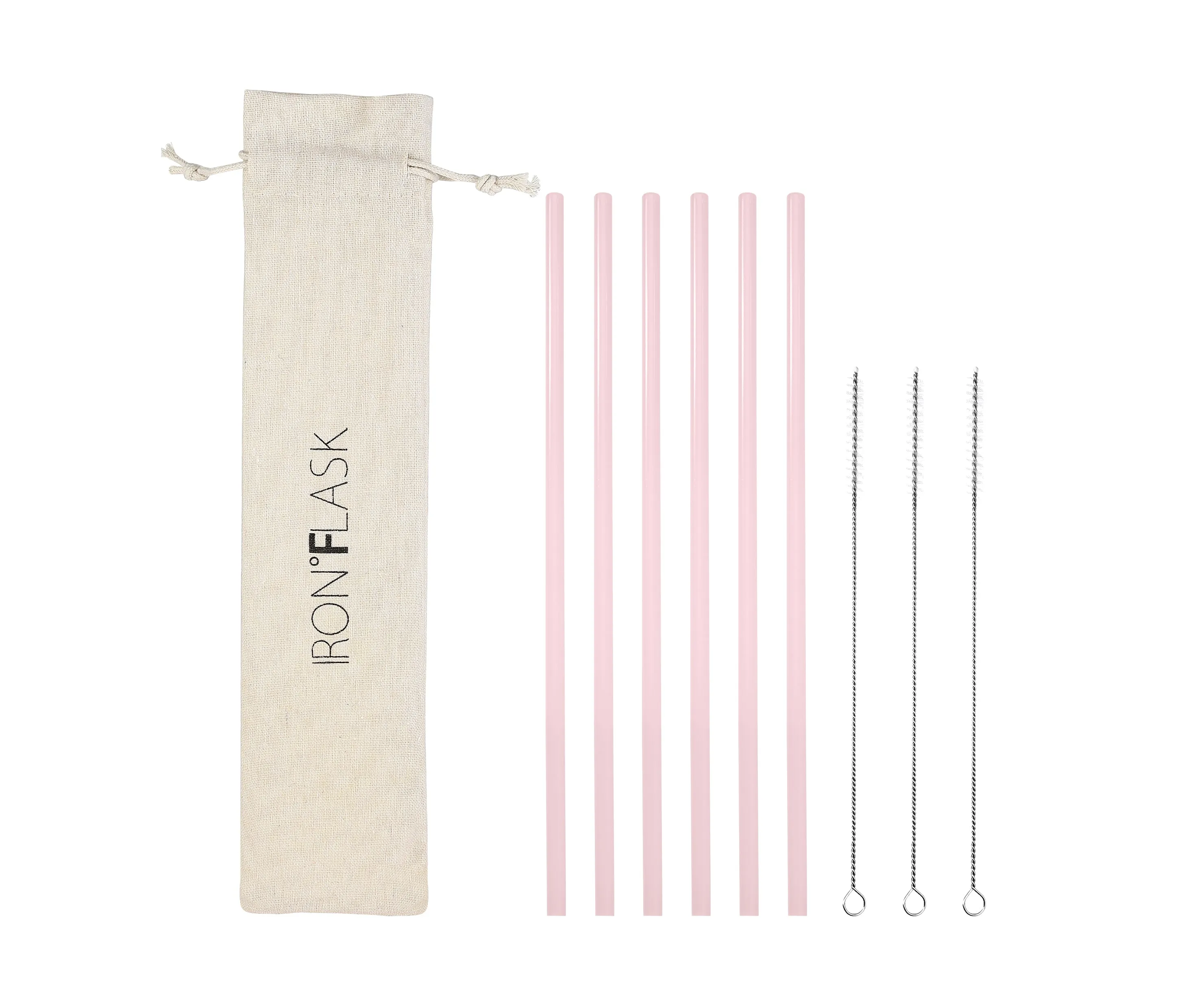 Replacement Straw Bundle - 6 Plastic Straws and 3 Cleaning Brushes