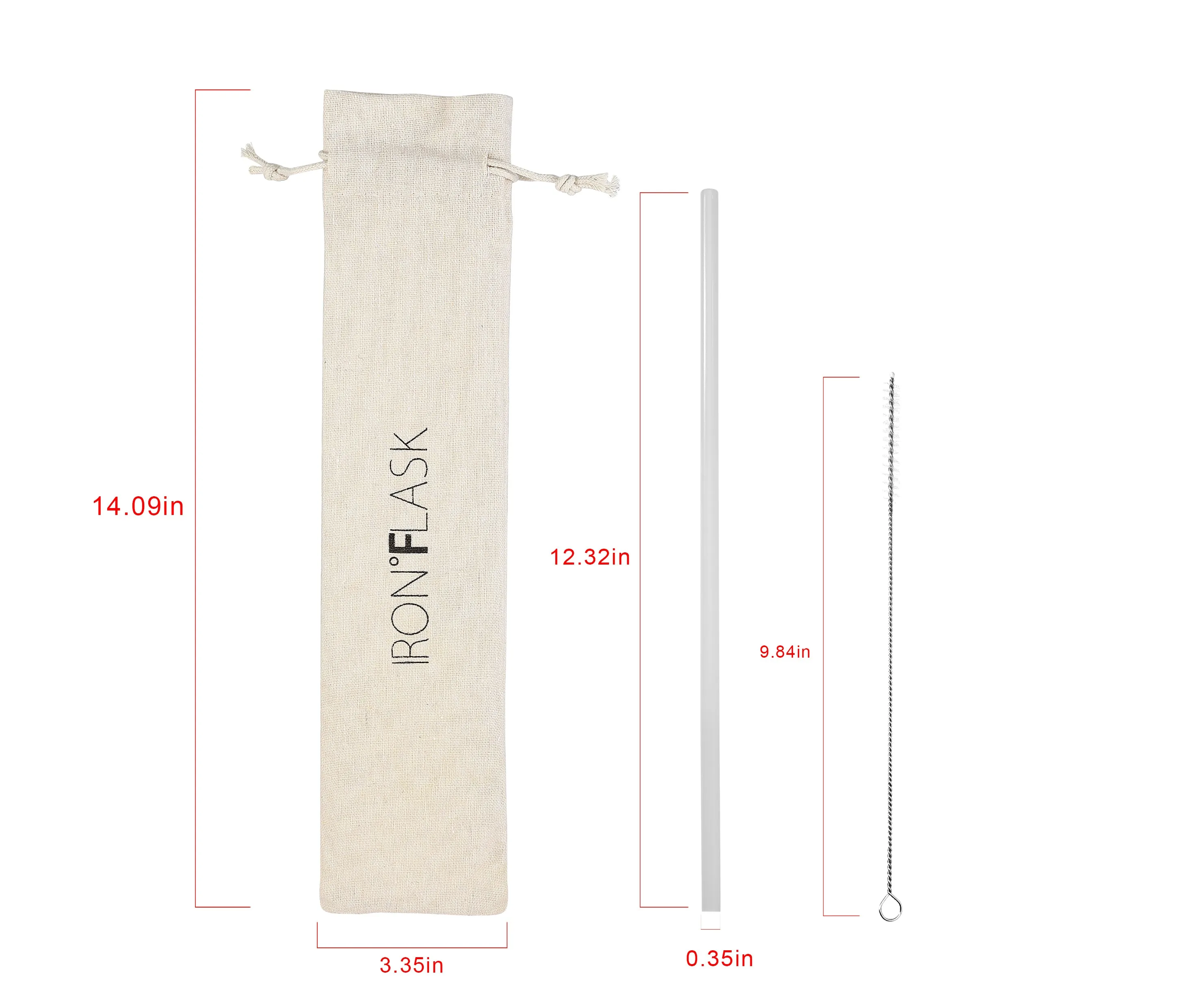 Replacement Straw Bundle - 6 Plastic Straws and 3 Cleaning Brushes
