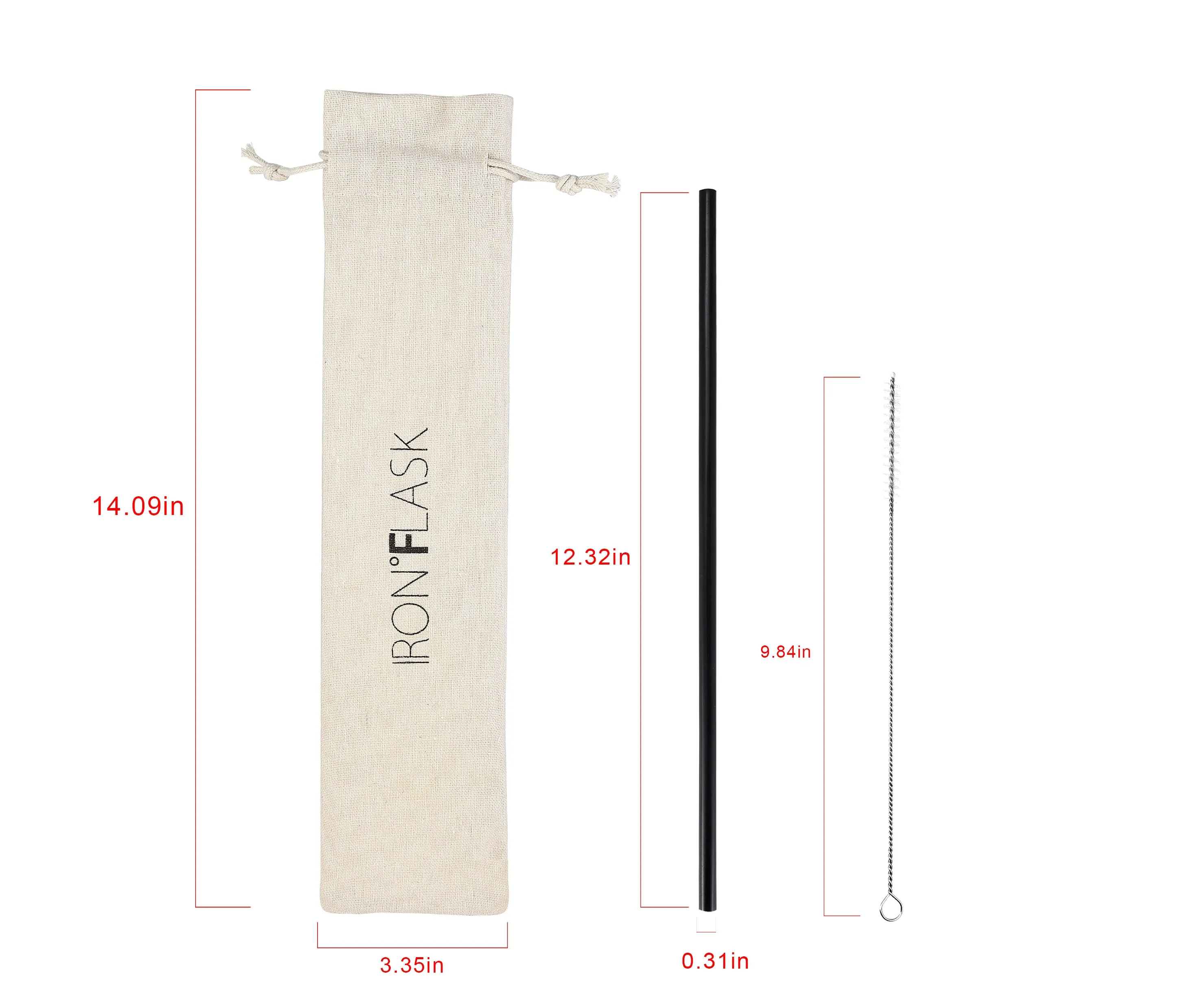 Replacement Straw Bundle - 6 Plastic Straws and 3 Cleaning Brushes