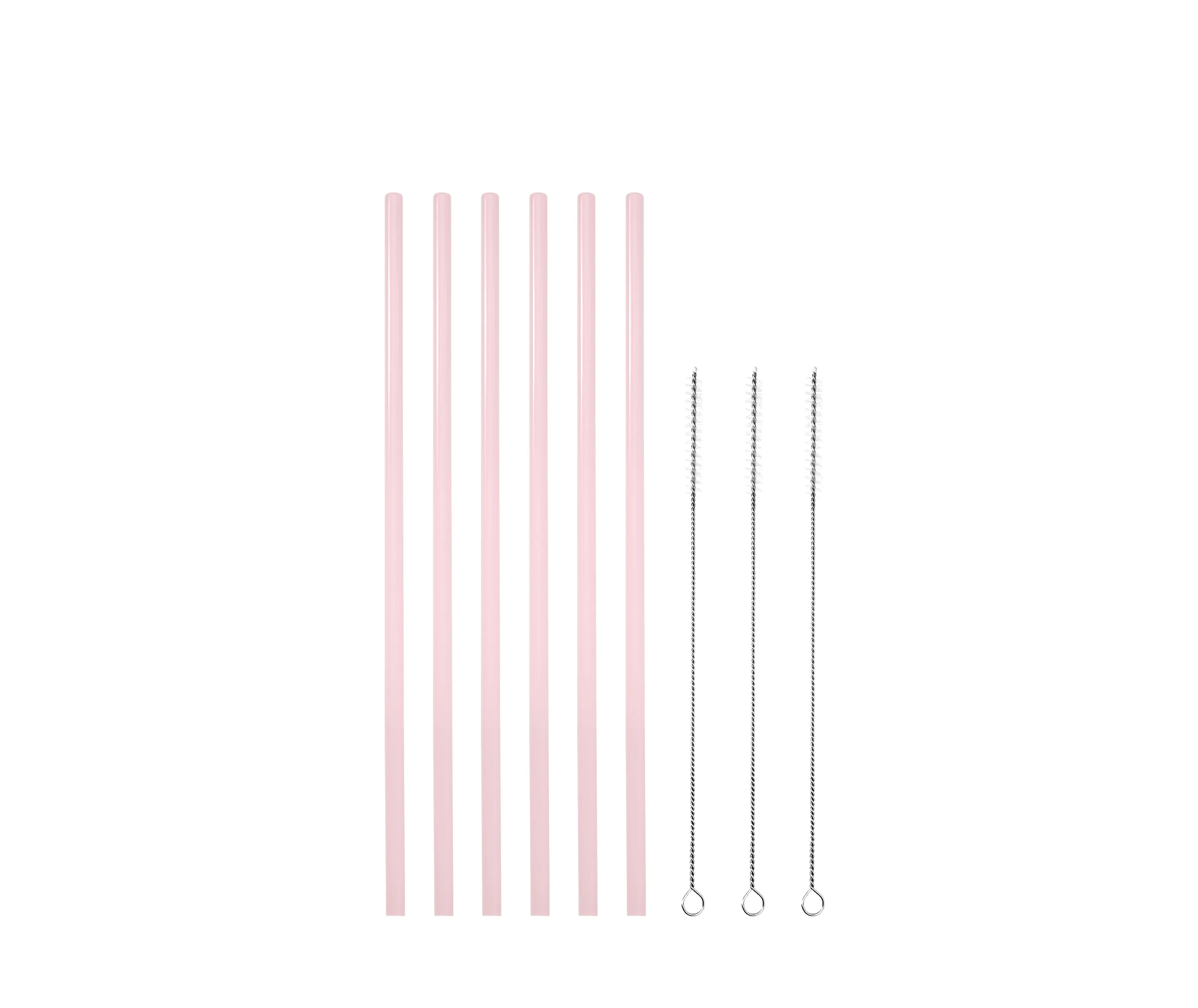 Replacement Straw Bundle - 6 Plastic Straws and 3 Cleaning Brushes