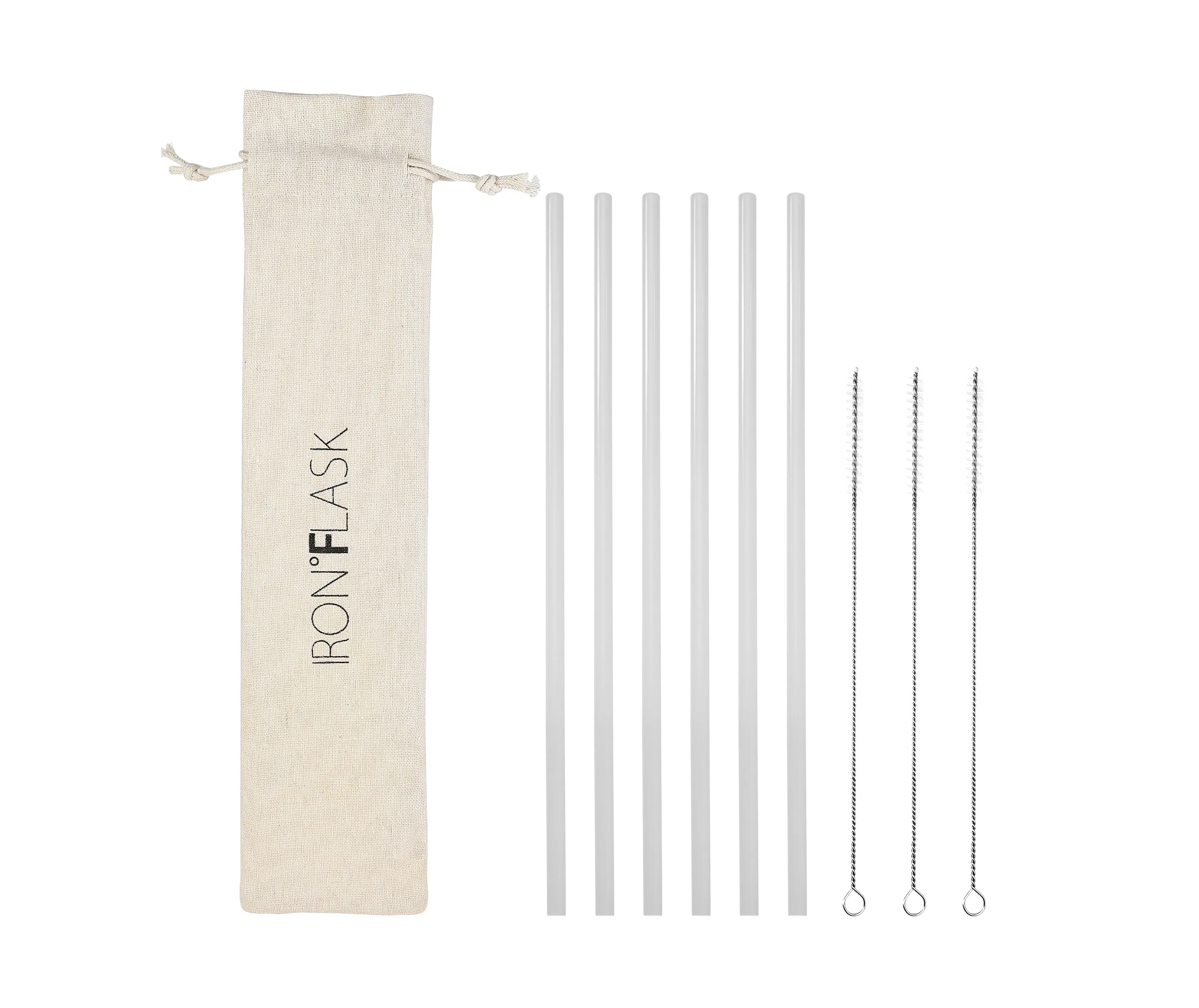 Replacement Straw Bundle - 6 Plastic Straws and 3 Cleaning Brushes