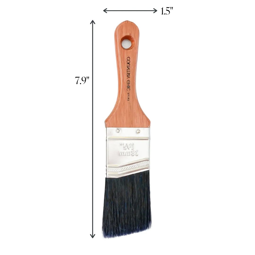 Short Handle Paint Brush - Chalk Style Synthetic Bristle Brush for Smooth Application with Water-Based Paint