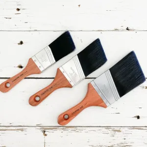 Short Handle Paint Brush - Chalk Style Synthetic Bristle Brush for Smooth Application with Water-Based Paint
