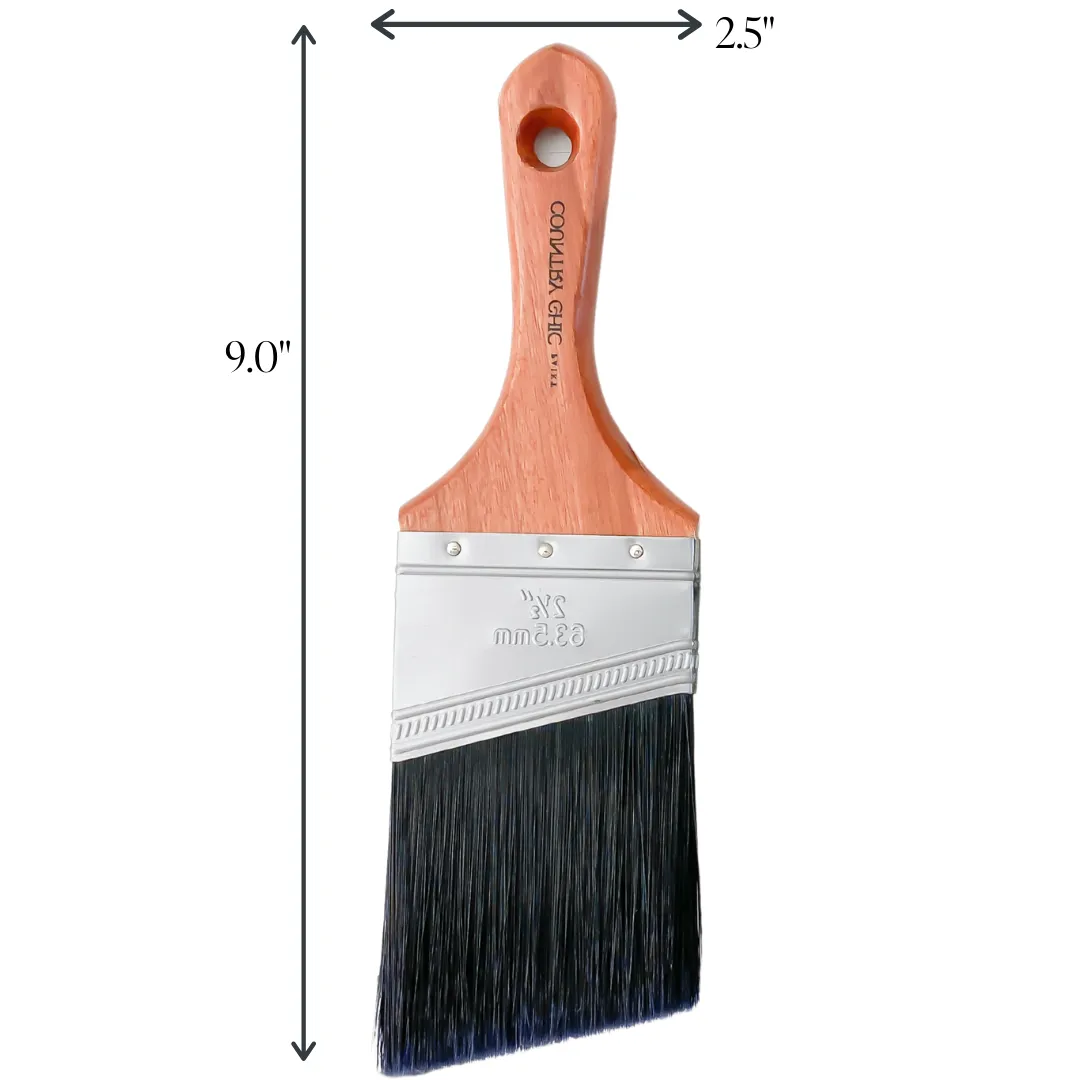 Short Handle Paint Brush - Chalk Style Synthetic Bristle Brush for Smooth Application with Water-Based Paint