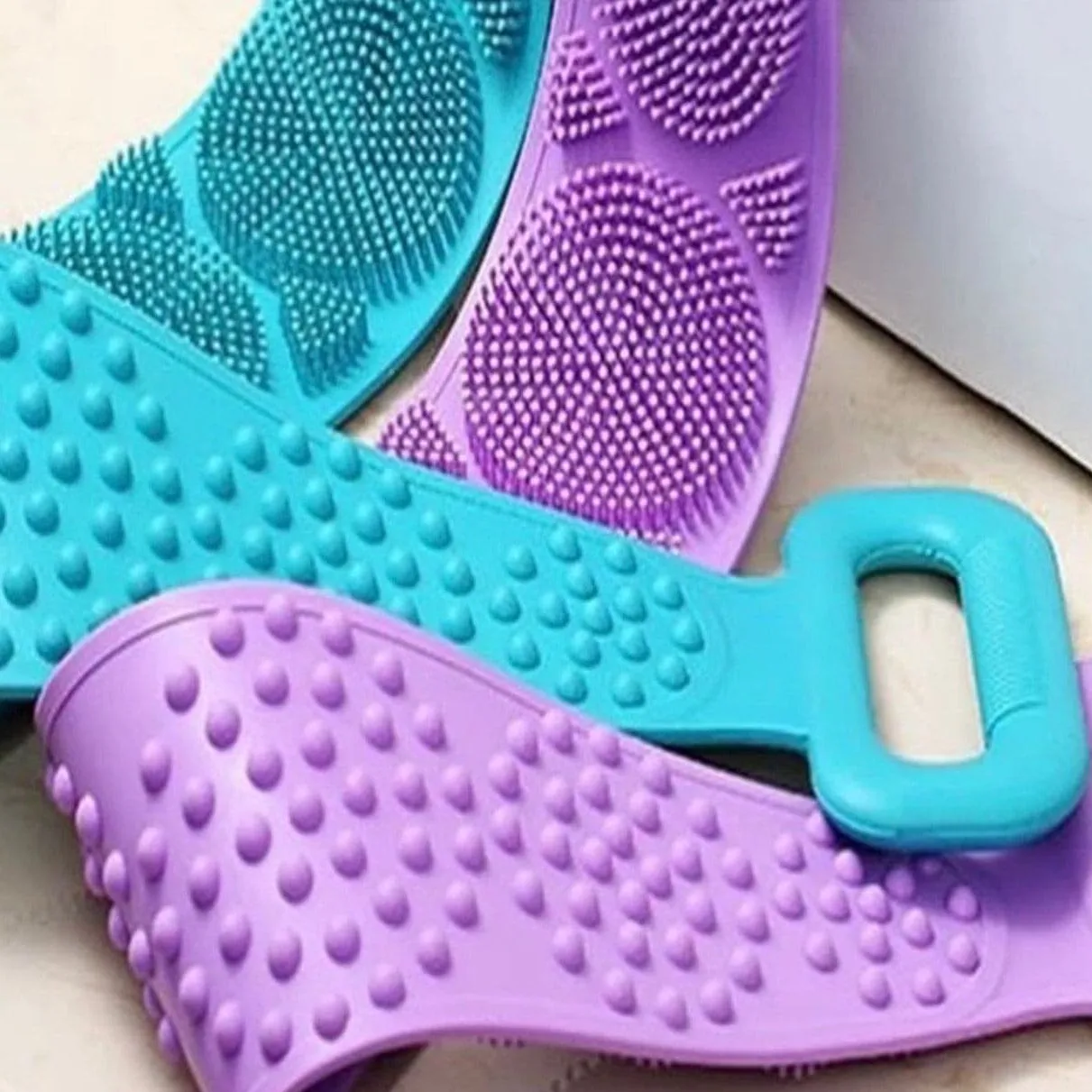Silicone Back Scrubbing Belt, Silicone Back Towel Scrubber, Body Sponge Silicon Brush Bath Towel, Skin Care Brushes