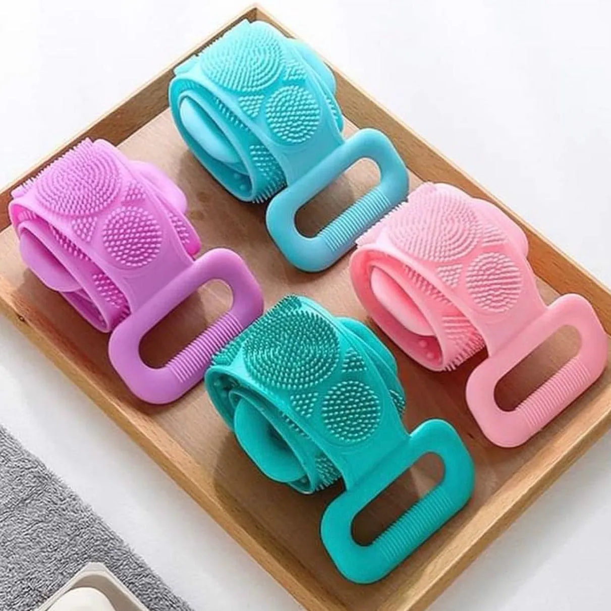 Silicone Back Scrubbing Belt, Silicone Back Towel Scrubber, Body Sponge Silicon Brush Bath Towel, Skin Care Brushes
