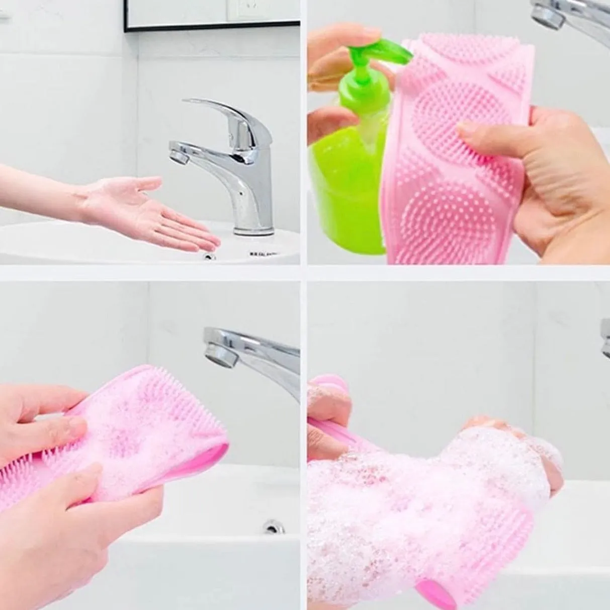 Silicone Back Scrubbing Belt, Silicone Back Towel Scrubber, Body Sponge Silicon Brush Bath Towel, Skin Care Brushes